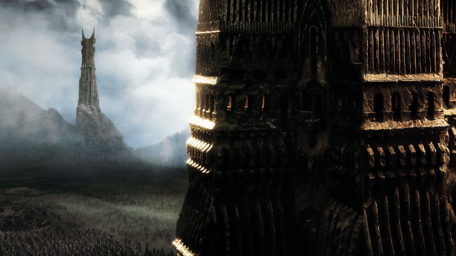 environment, spirituality, fog, belief, building exterior, sky, built structure, The Lord Of The Rings: The Two Towers, ancient civilization, landscape, HD Wallpaper