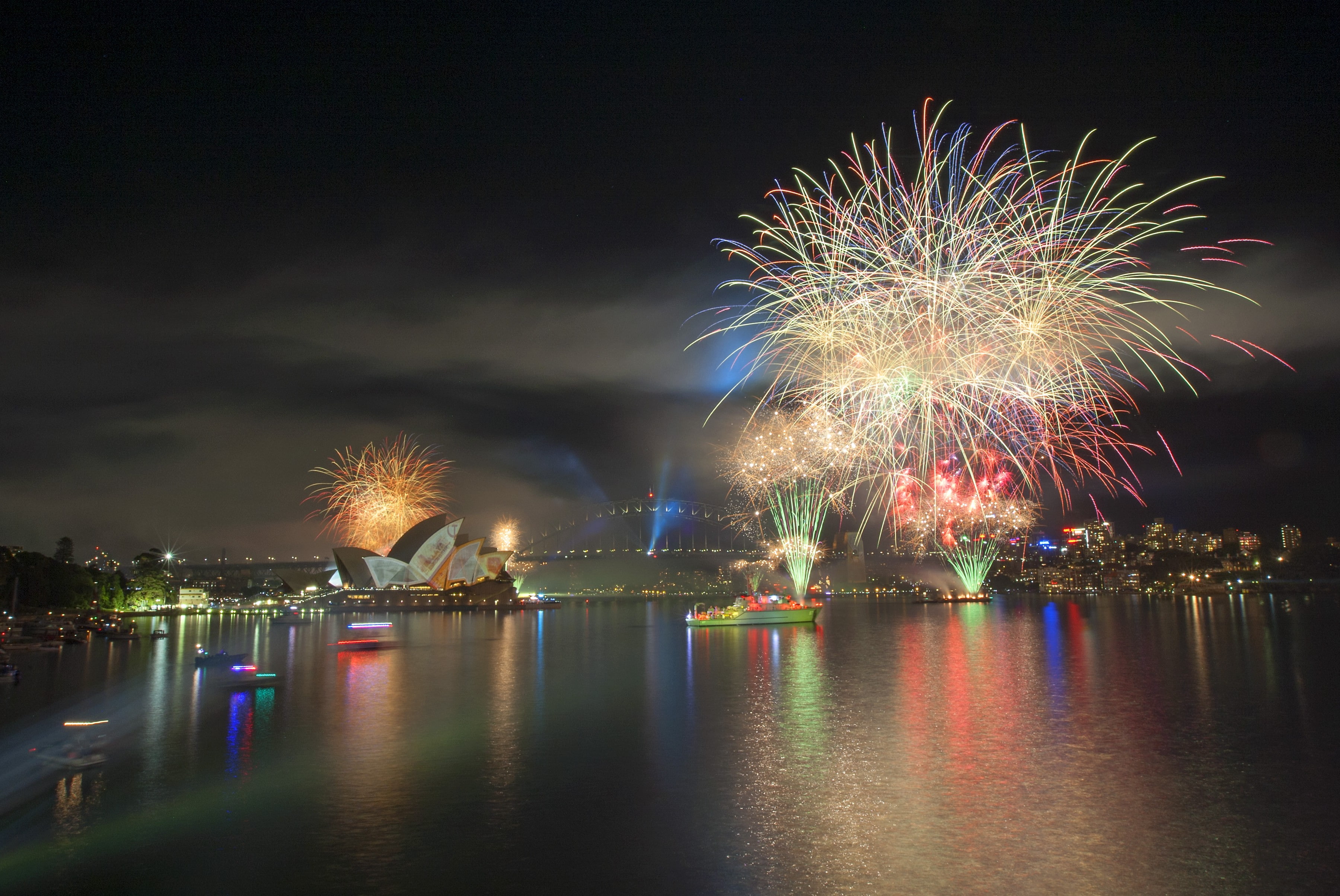 long exposure, architecture, night, firework display, illuminated, Sydney, fireworks, celebration, no people, outdoors, exploding, firework - man made object, HD Wallpaper