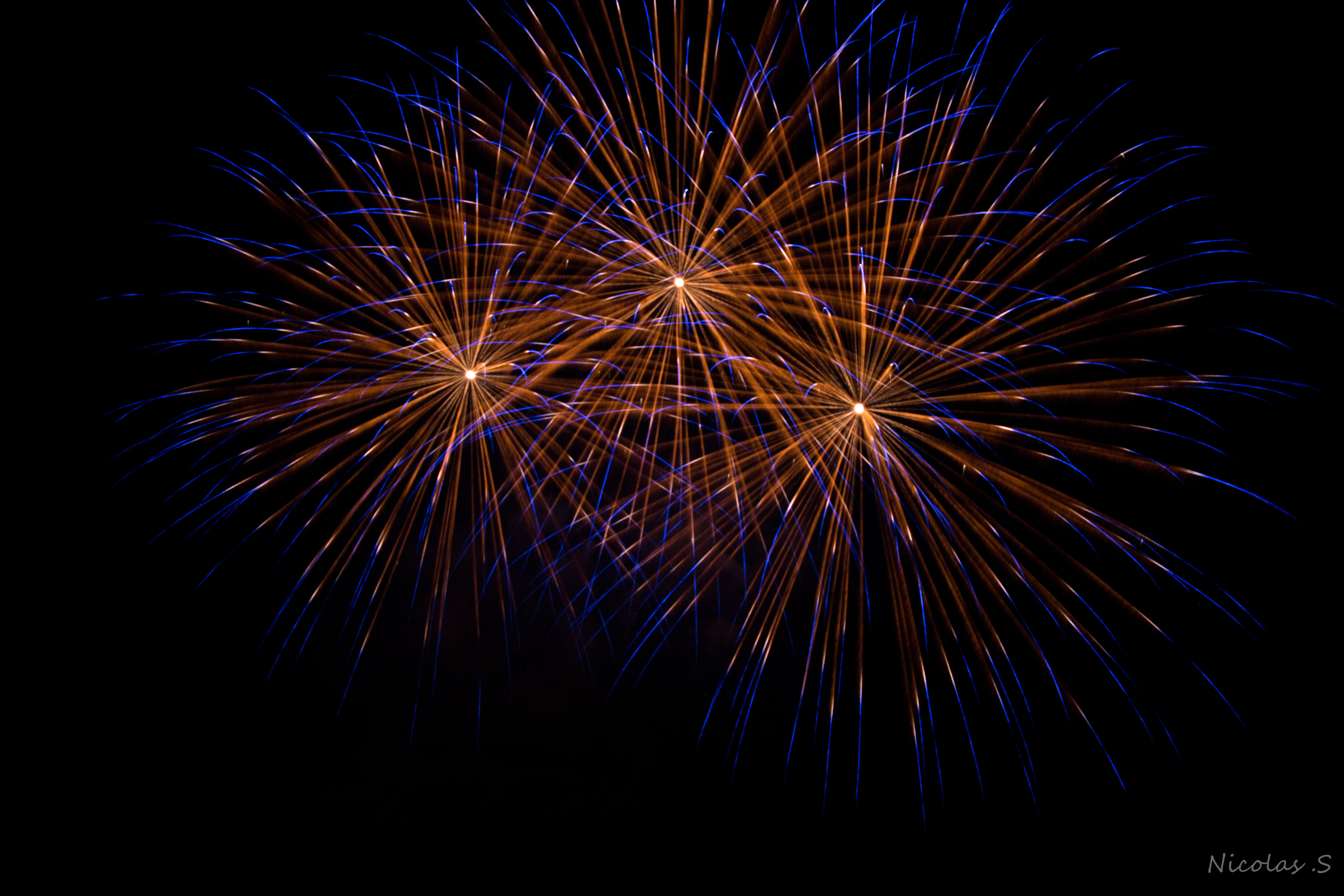 5K, fireworks, night, HD Wallpaper