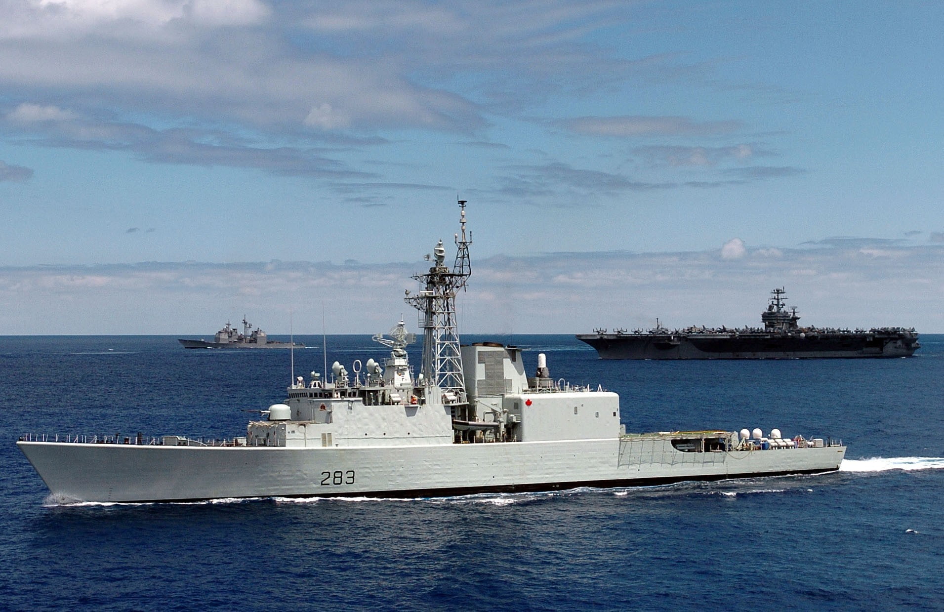 sea, HMCS Algonquin, cruise ship, RCN, nautical vessel, transportation, mode of transportation, navy, sky, shipping, vehicle, water, Canada, business, motion, HD Wallpaper