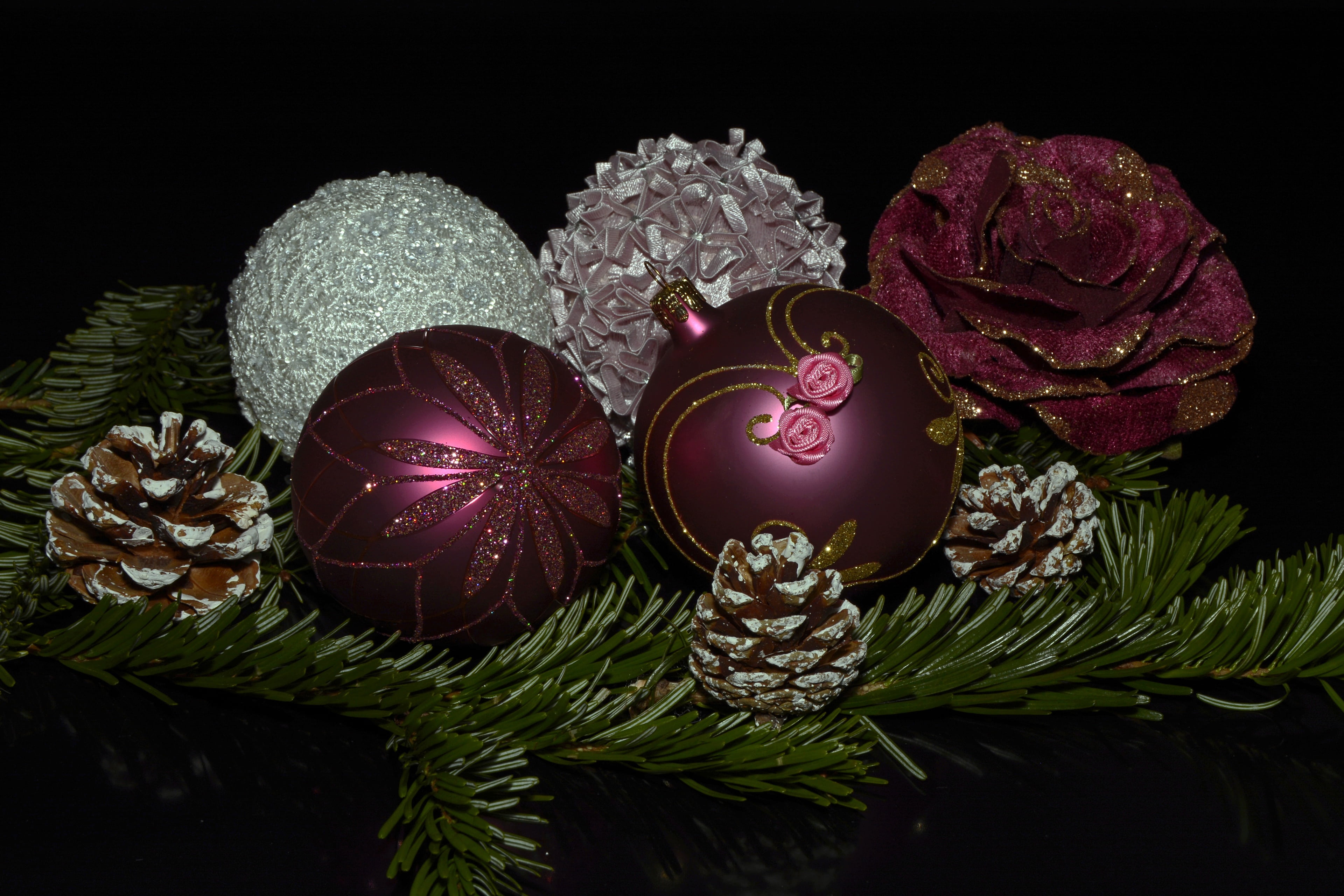 assorted, advent, pink, feast of love, studio shot, christmas greeting, holiday - event, ornate, decoration, green color, event, balls, holiday, christmas wishes, HD Wallpaper