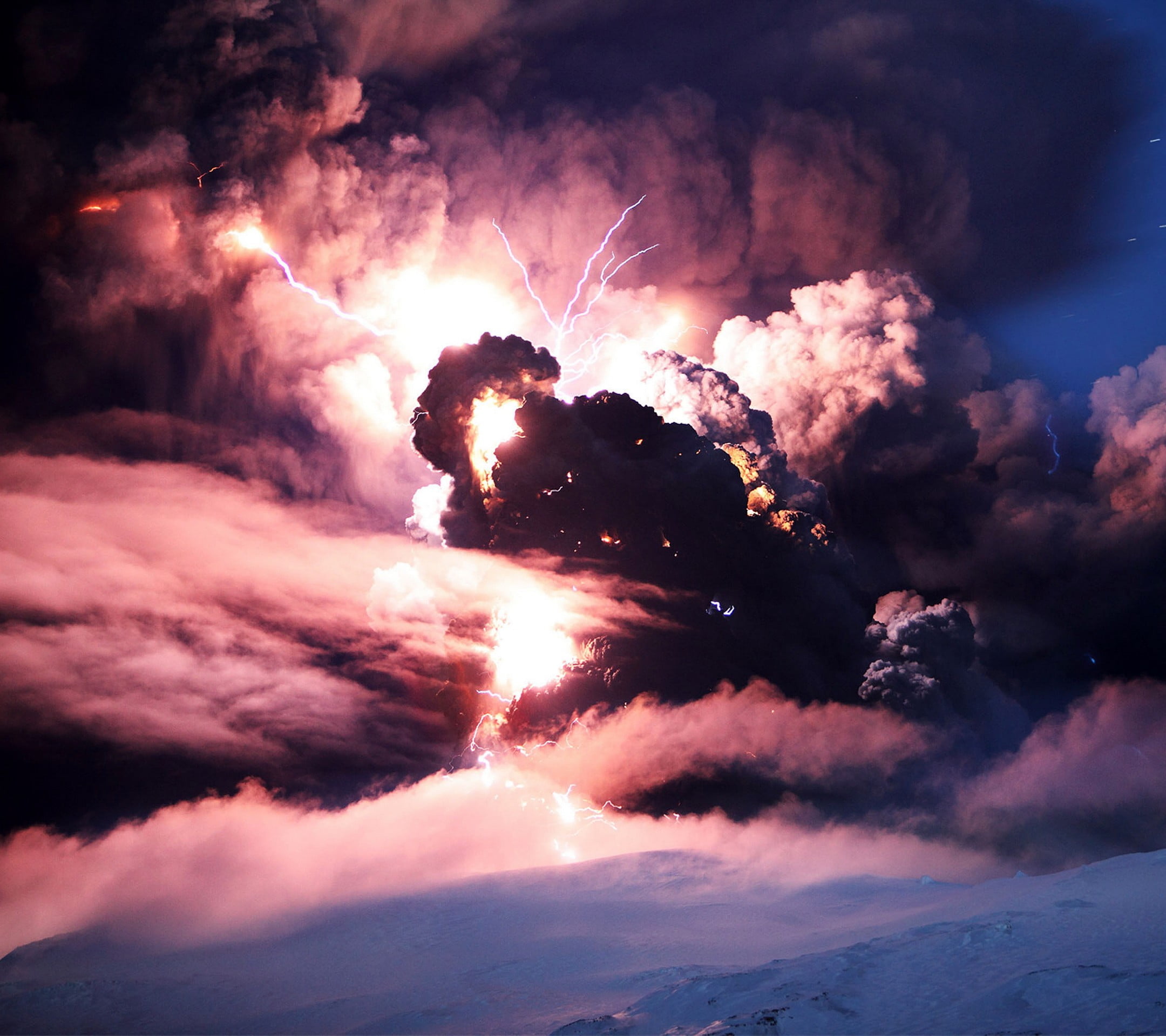 firework, sky, illuminated, storm, beauty in nature, outdoors, 1080P, scenics - nature, tranquil scene, clouds, night, majestic, low angle view, power in nature, HD Wallpaper