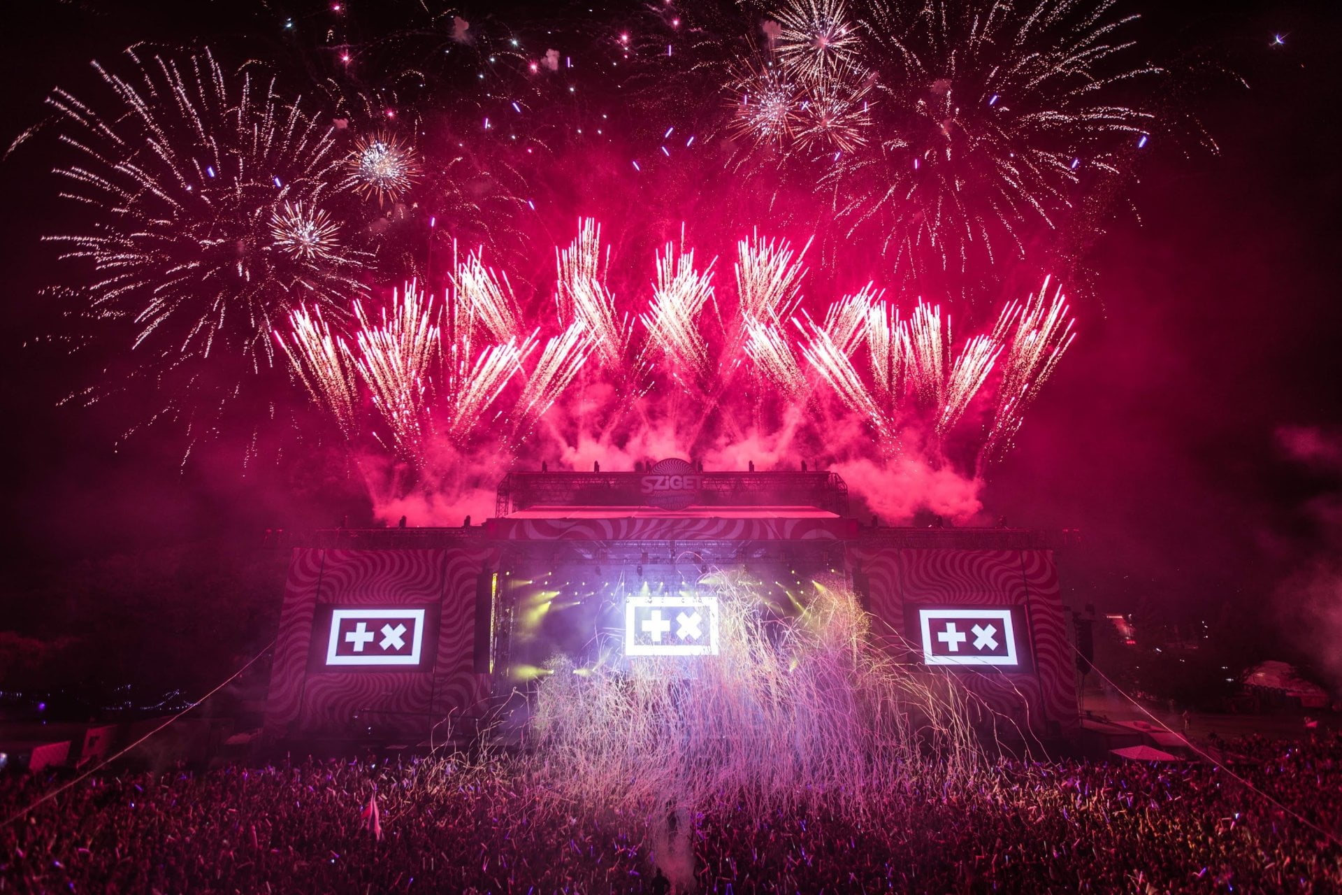celebration, architecture, no people, illuminated, 1080P, building exterior, event, communication, arts culture and entertainment, exploding, text, motion, HD Wallpaper