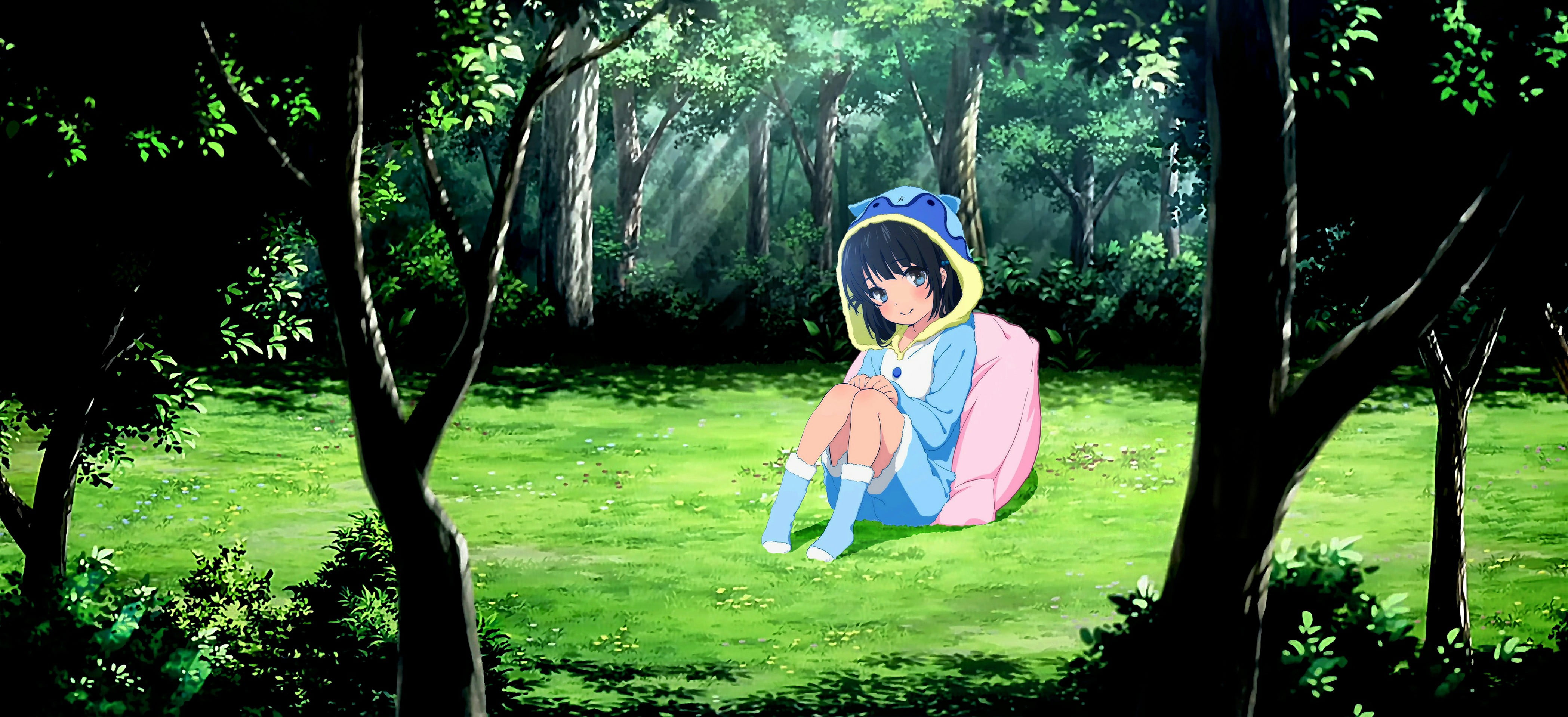 4K, Greenery, Nagi no Asukara, Forest, Anime, Miuna Shiodome, HD Wallpaper