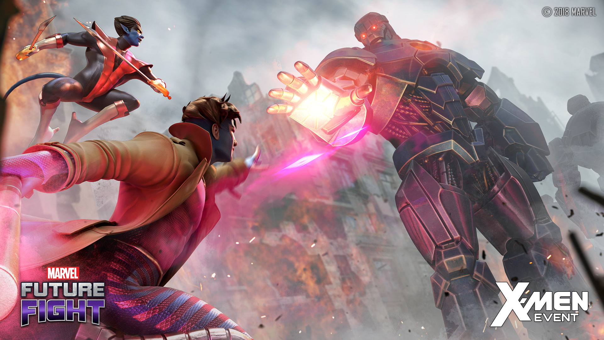 Gambit, Marvel: Future Fight, 1080P, Video Game, Nightcrawler (Marvel Comics), HD Wallpaper