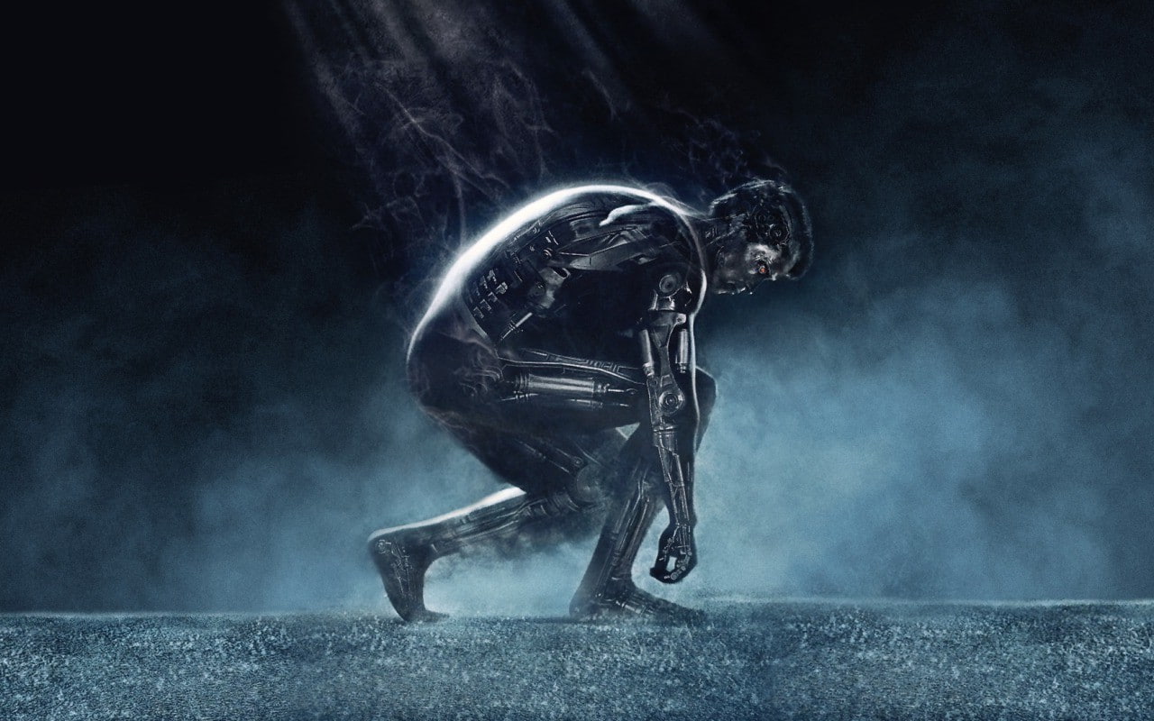 physical activity, activity, people, motion, studio shot, healthcare and medicine, dark, human body part, human skeleton, dust, body part, digital art robot science fiction futuristic technology movies terminator genisys endoskeleton t 800 arnold schwarzenegger smoke ground, HD Wallpaper