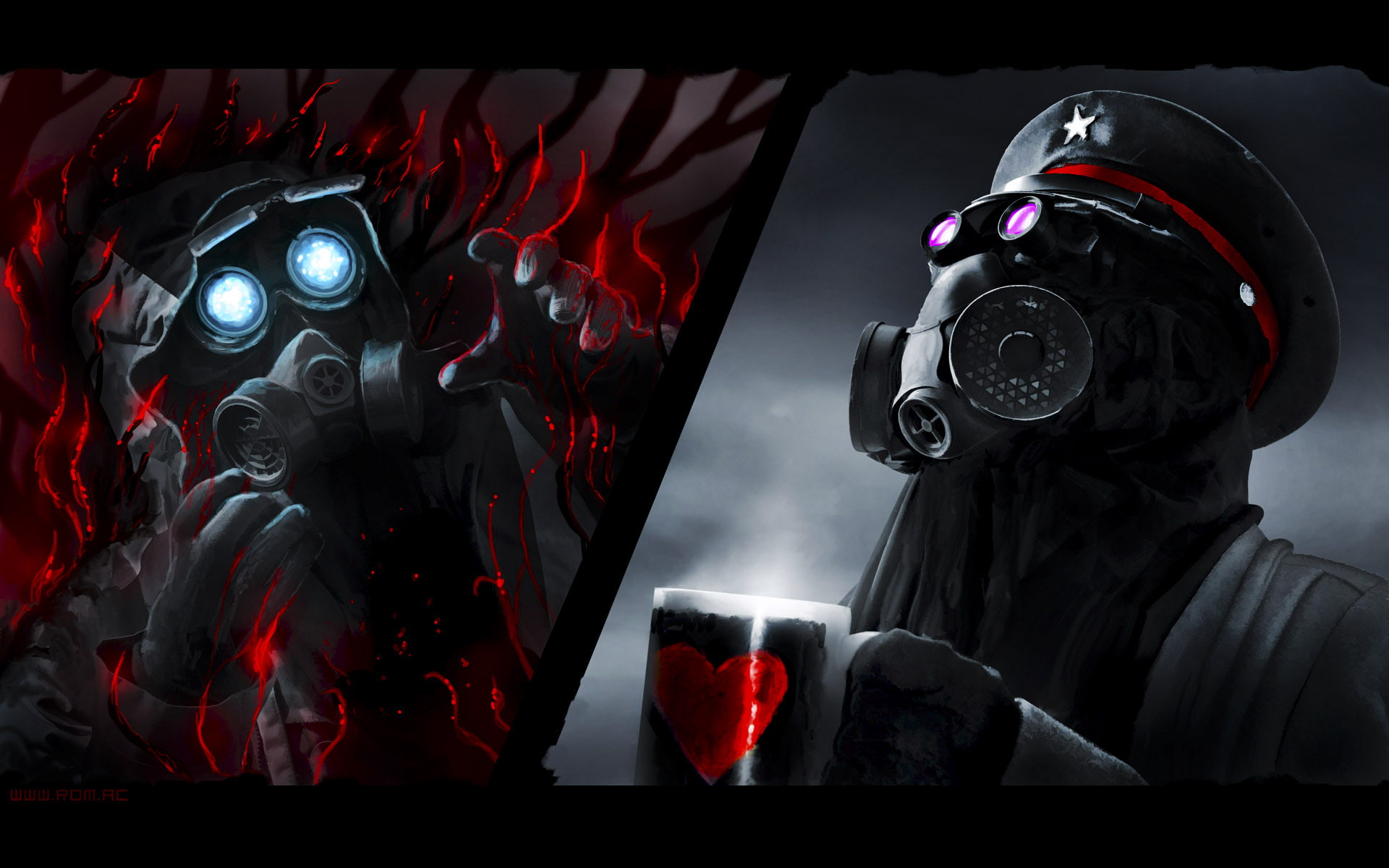 hd, captain, 1080P, zee, gas, drawing, man, romantically, apocalyptic, mask, mug, character, digital/artwork, HD Wallpaper