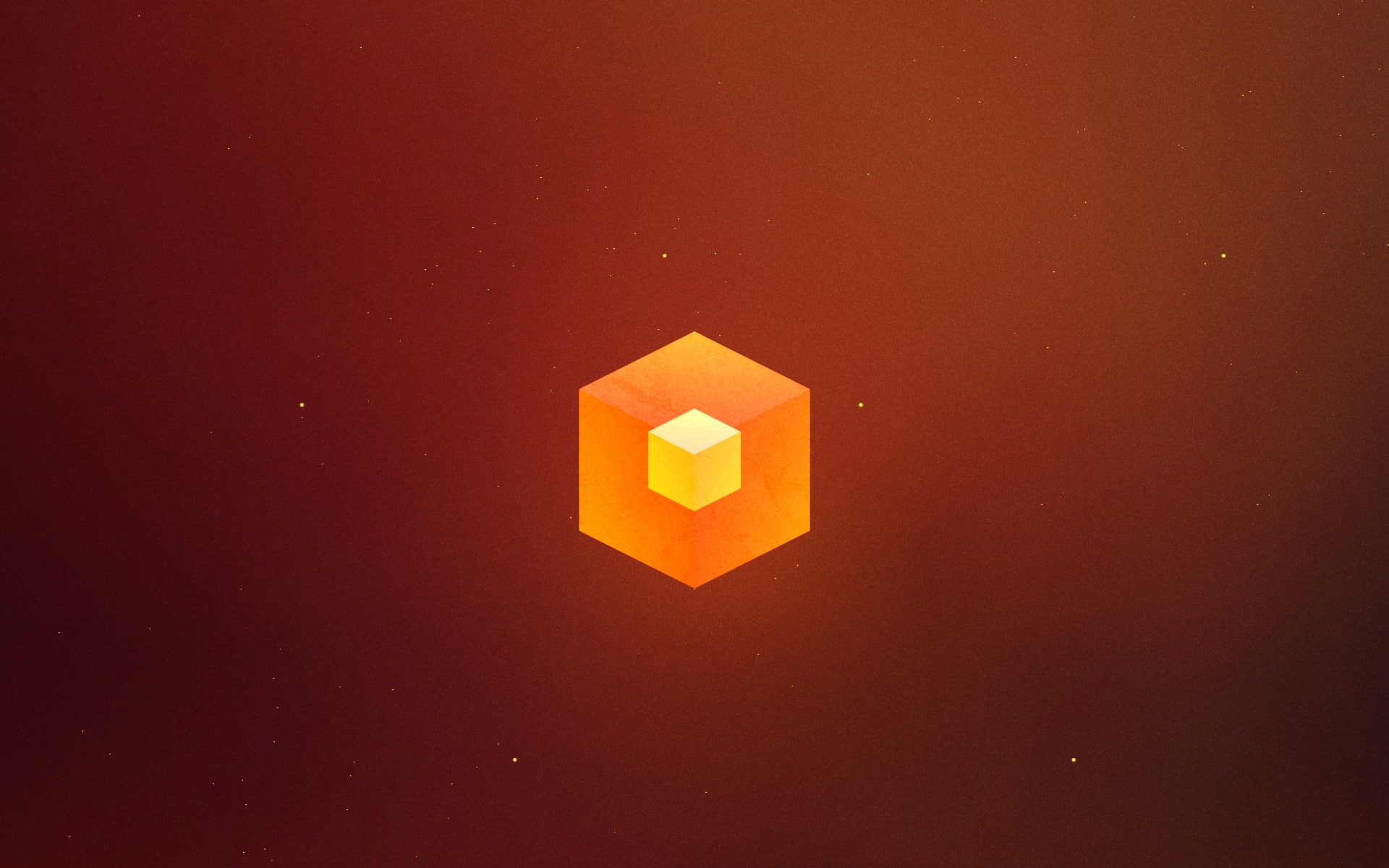 Fez, 1080P, red, abstract, orange, minimalism, digital art, red background, cube, HD Wallpaper