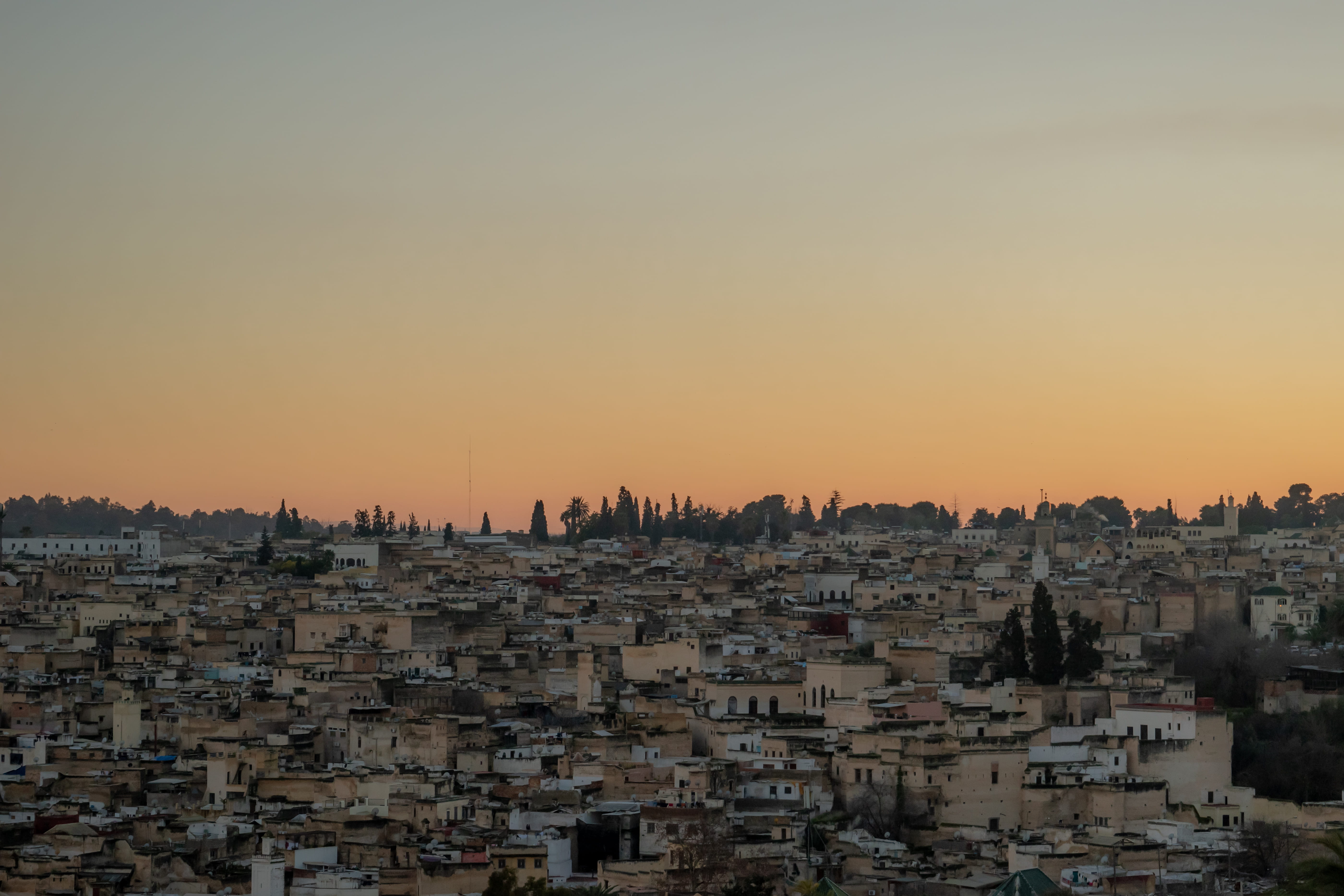crowded, sky, slum, skyline, dusk, town, orange color, sunset, architecture, clouds, concrete, buildings, copy space, urban, crowd, settlement, city, built structure, HD Wallpaper