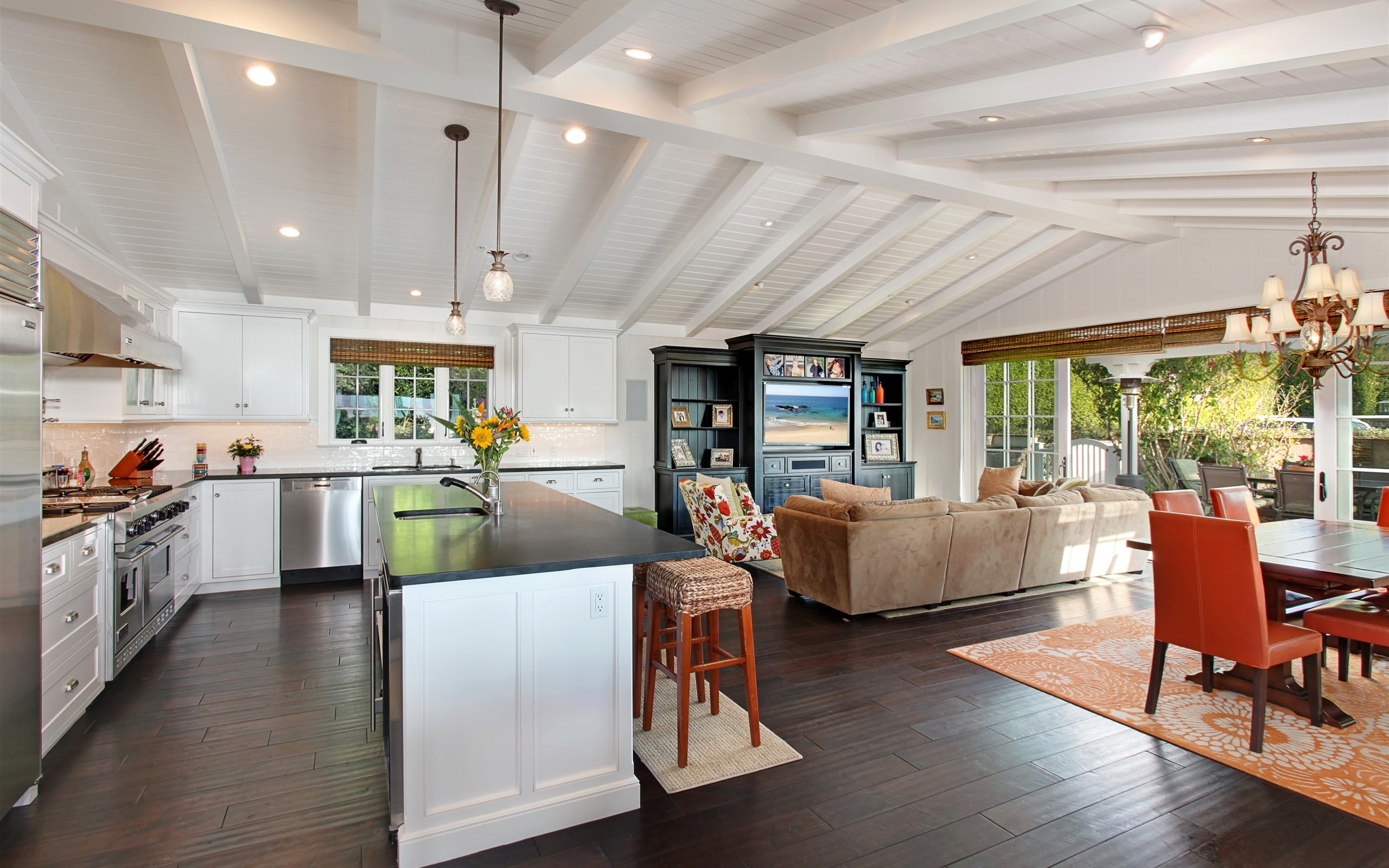 Design, Room, Chandelier, Living, 2K, Kitchen, Interior, HD Wallpaper