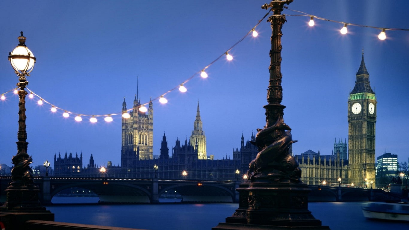 gothic style, 720P, statue, Westminster, illuminated, water, sky, clock tower, city, River Thames, lighting equipment, bridge - man made structure, built structure, HD Wallpaper