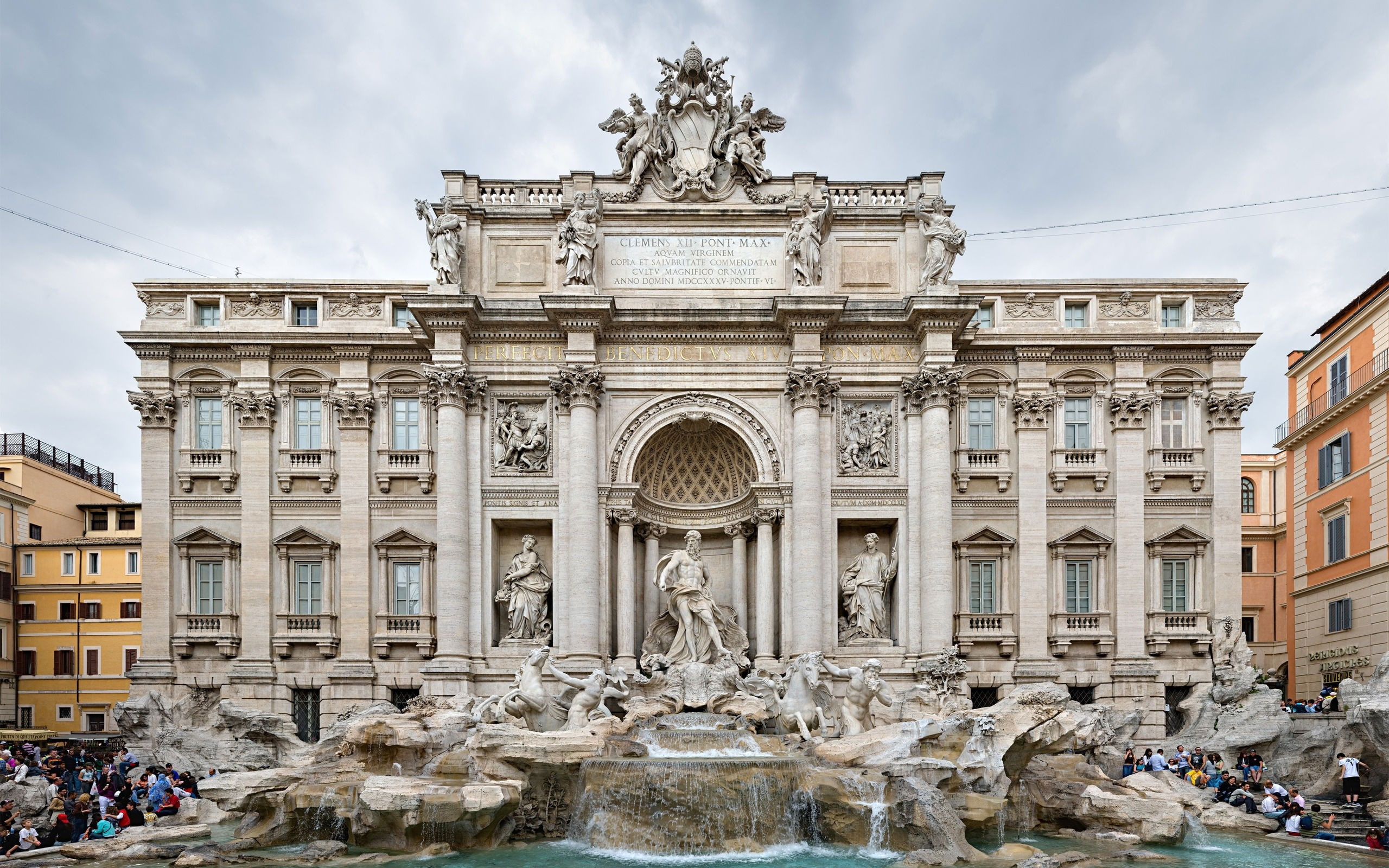trevi fountain, 2K, Rome, HD Wallpaper
