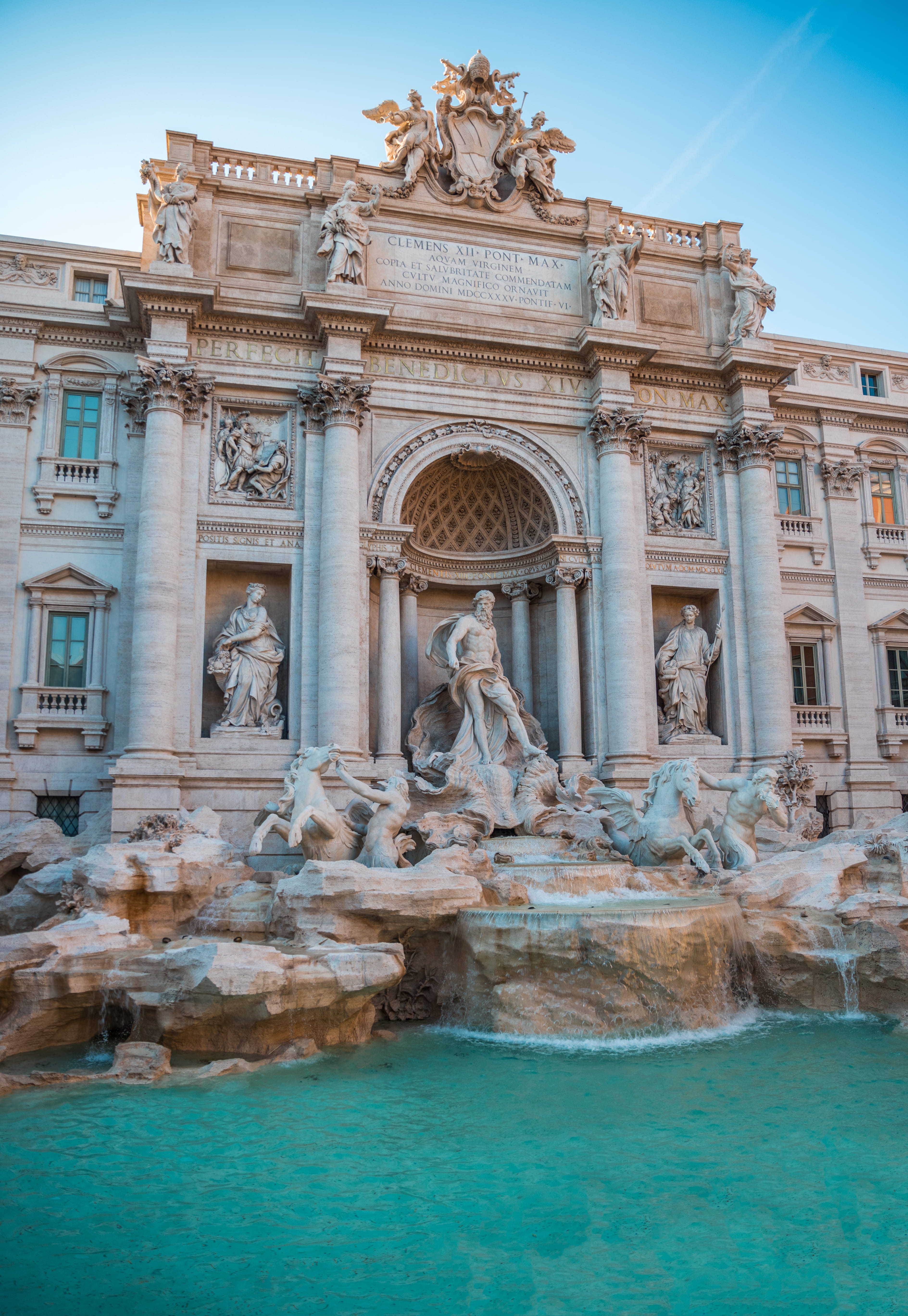 art and craft, rome, representation, male likeness, travel, no people, water, fountain, roma, 5K, sky, flowing water, sculpture, building exterior, ornate, Phone HD Wallpaper