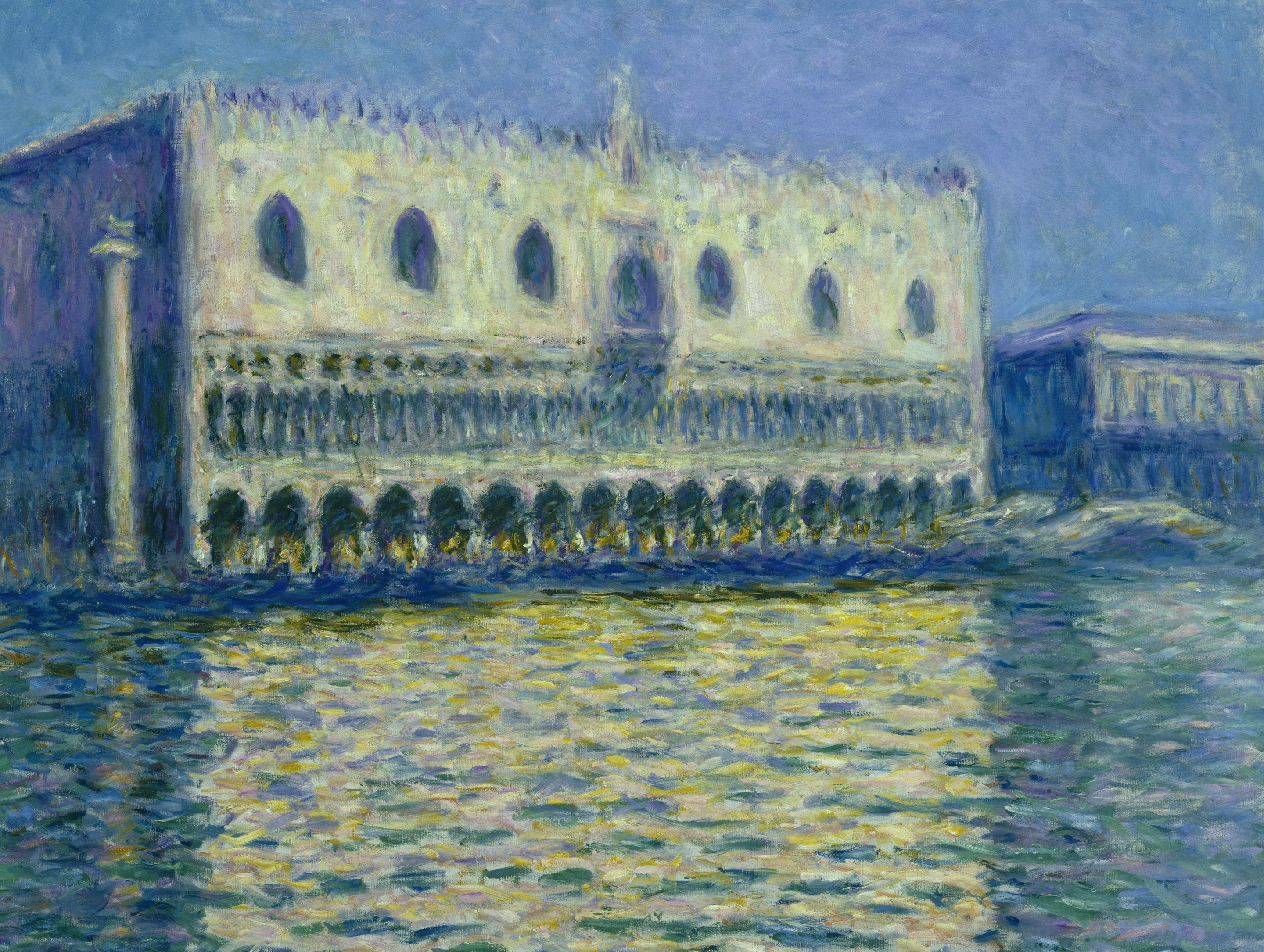 2K, picture, the urban landscape, Venice, Claude Monet, The Doges Palace, Italy, HD Wallpaper