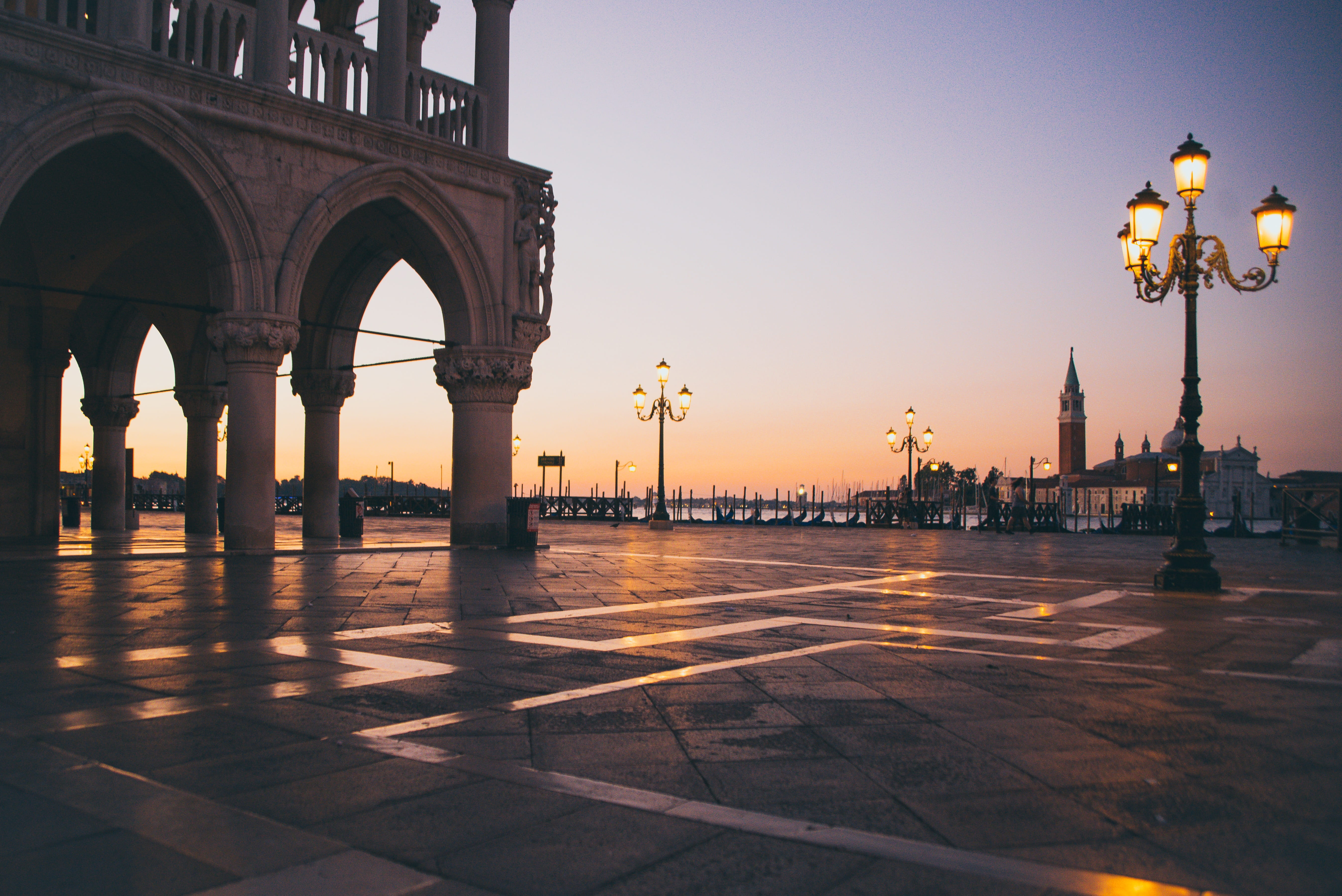 street, romantic, arch, travel destinations, building, travel, st marks square, the past, 5K, sunset, tourism, building exterior, built structure, nature, HD Wallpaper