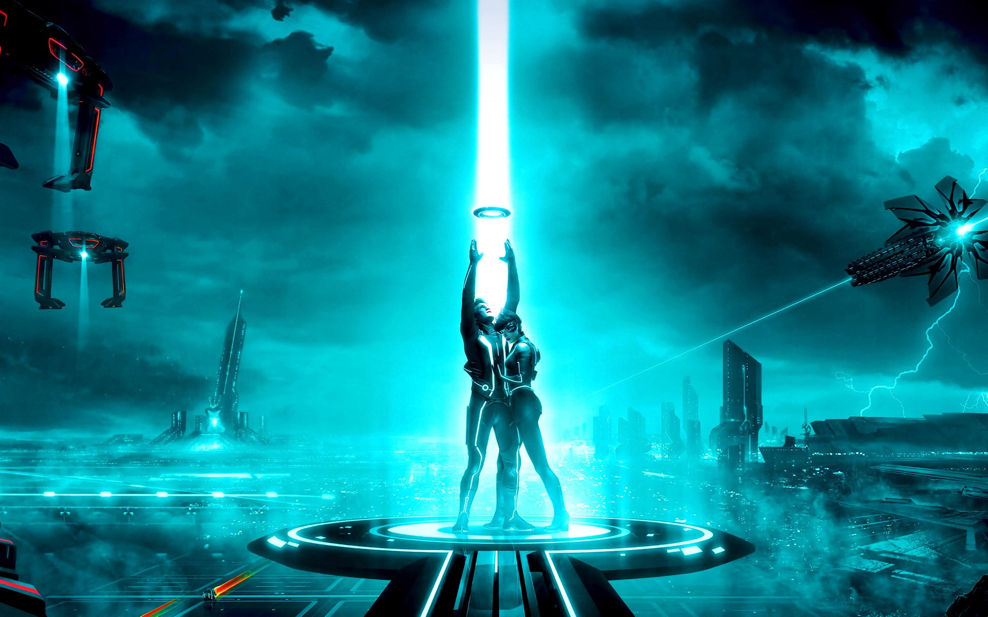 underwater, arts culture and entertainment, night, illuminated, 1080P, adult, event, performance, human body part, indoors, young adult, tron legacy, lighting equipment, HD Wallpaper