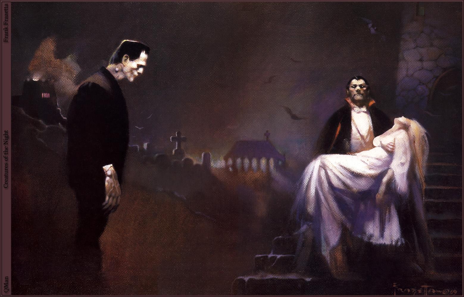 frazetta, vampires, horror, frank, monsters, 720P, franken, gothic, HD Wallpaper