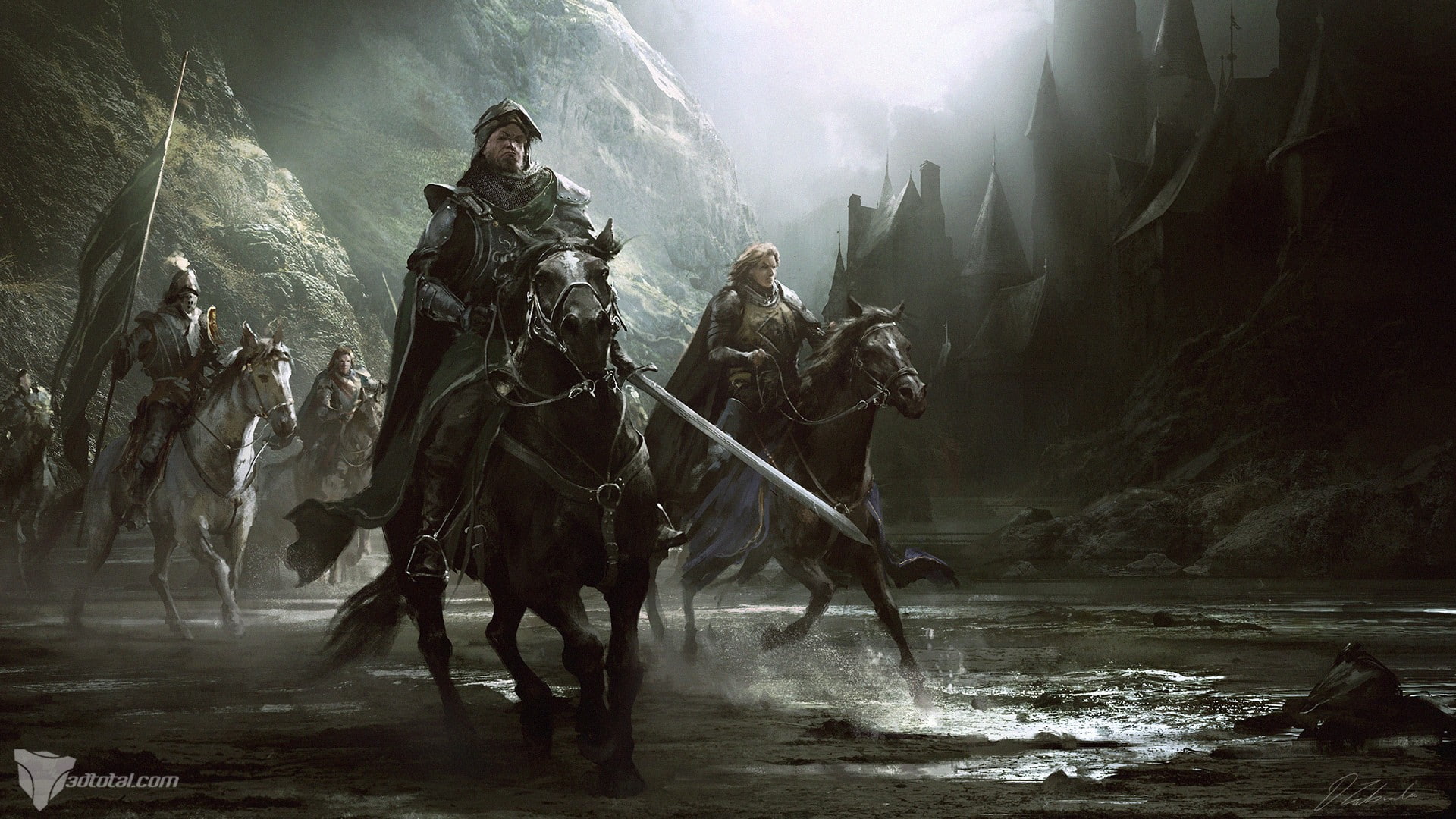 Darek Zabrocki, fantasy art, knight, artwork, horse, 1080P, HD Wallpaper