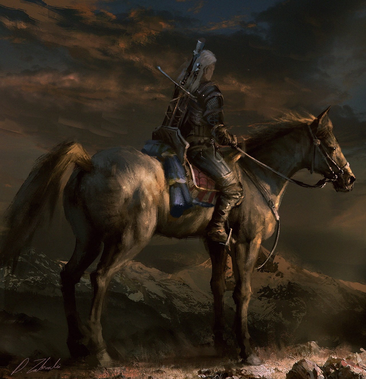 livestock, animal wildlife, ride, Darek Zabrocki , dust, vertebrate, person, Geralt of Rivia, domestic animals, horse, domestic, working animal, activity, Phone HD Wallpaper