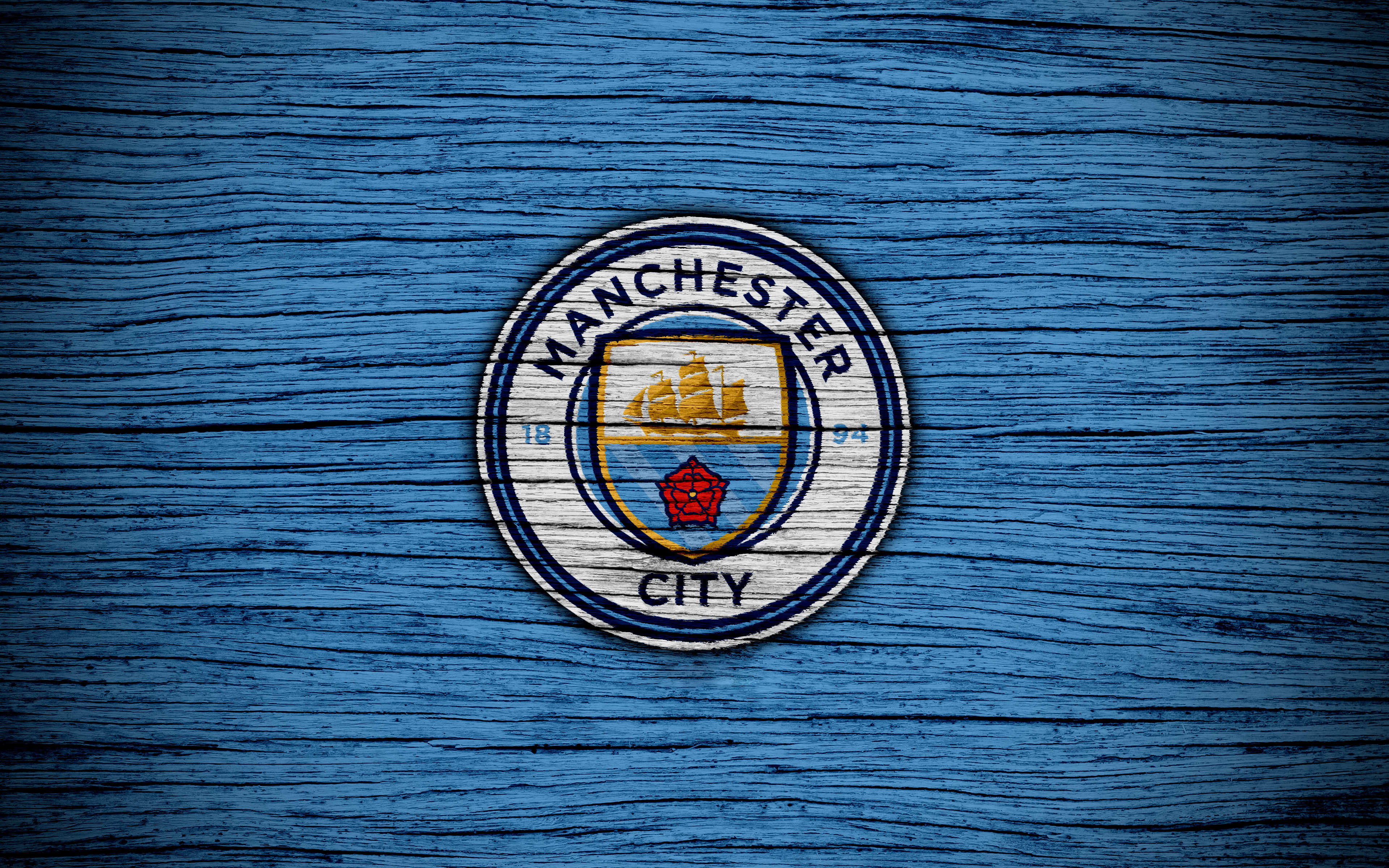 Soccer, 4K, Manchester City F.C., Logo, HD Wallpaper