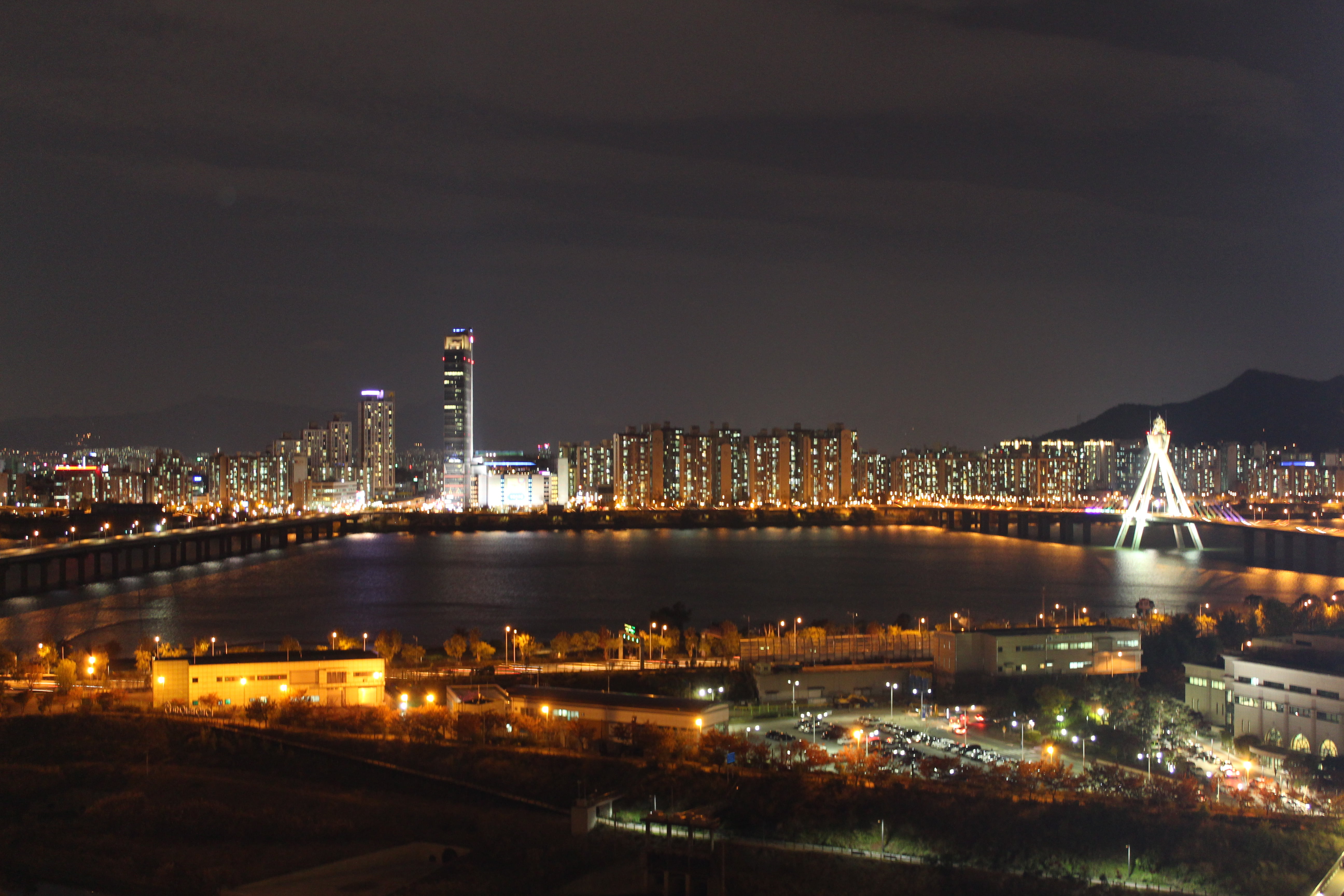cityscape, building, photography, river, 5K, illuminated, time, night, urban Scene, urban Skyline, night time, rise, famous Place, Hangang Park, high-rise building, HD Wallpaper