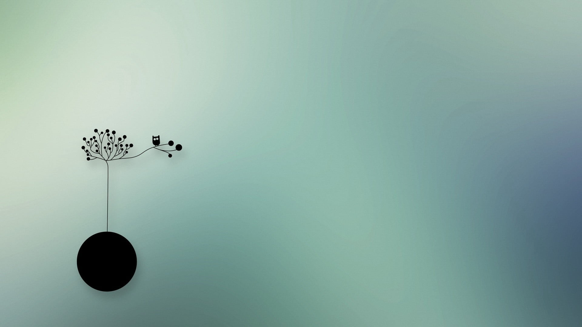 group of animals, art, animal, hanging, copy space, wall - building feature, nature, silhouette, indoors, artwork, wall, no people, green color, owl, animal themes, HD Wallpaper