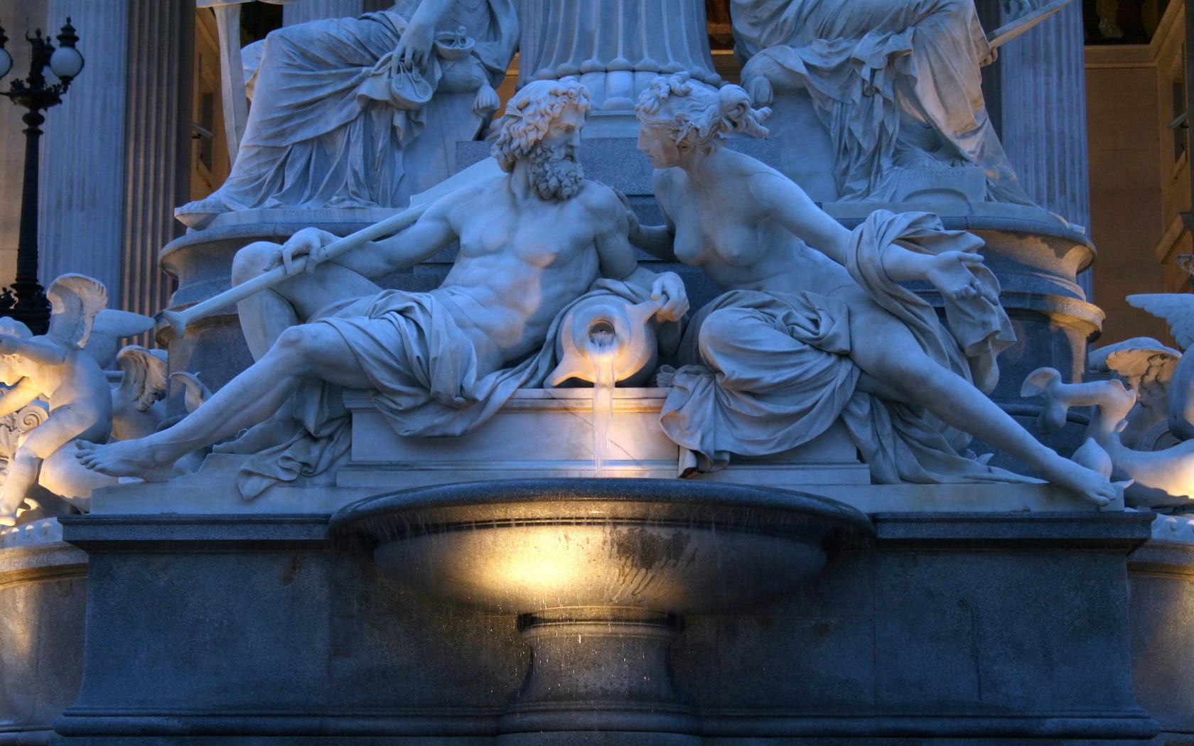720P, pallas, athene, brunnen, austrian, parliament, fountain, HD Wallpaper