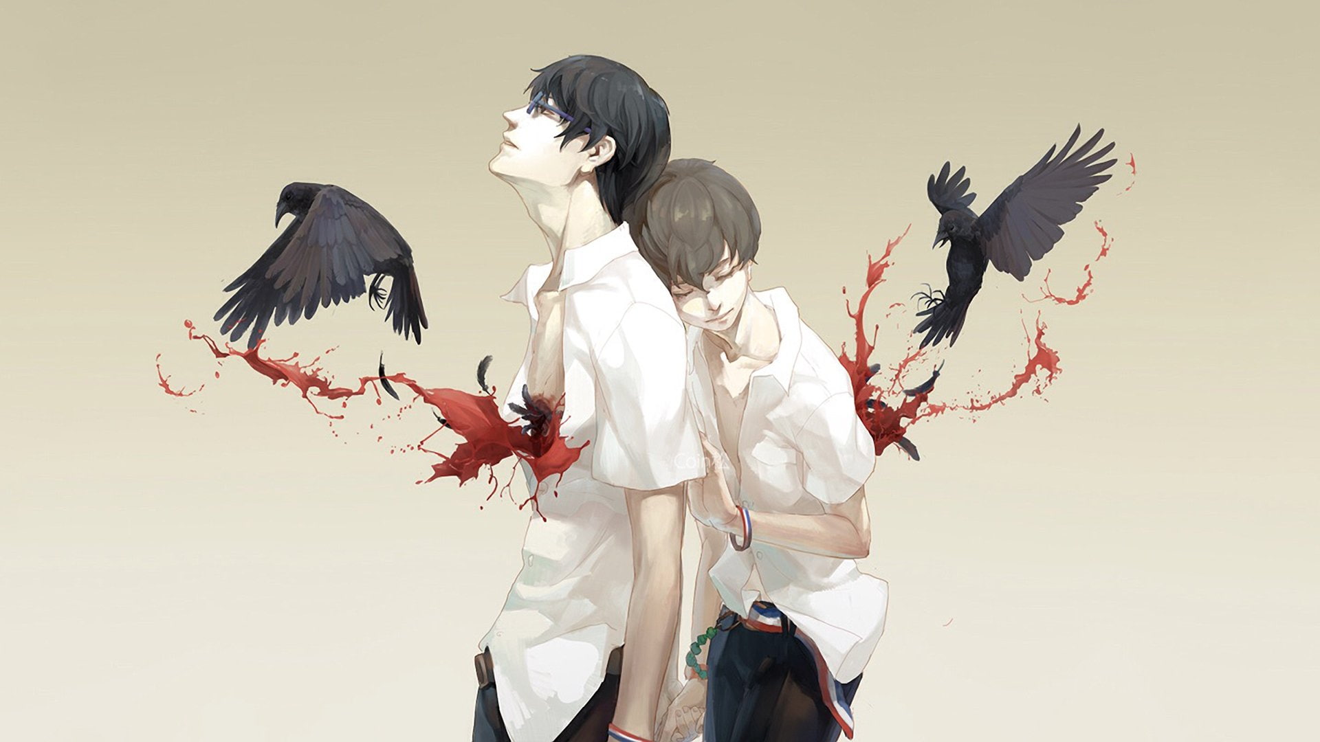 digital composite, flying, Zankyou no Terror, three quarter length, Anime, fashion, adult, colored background, angel, hairstyle, vertebrate, one person, HD Wallpaper