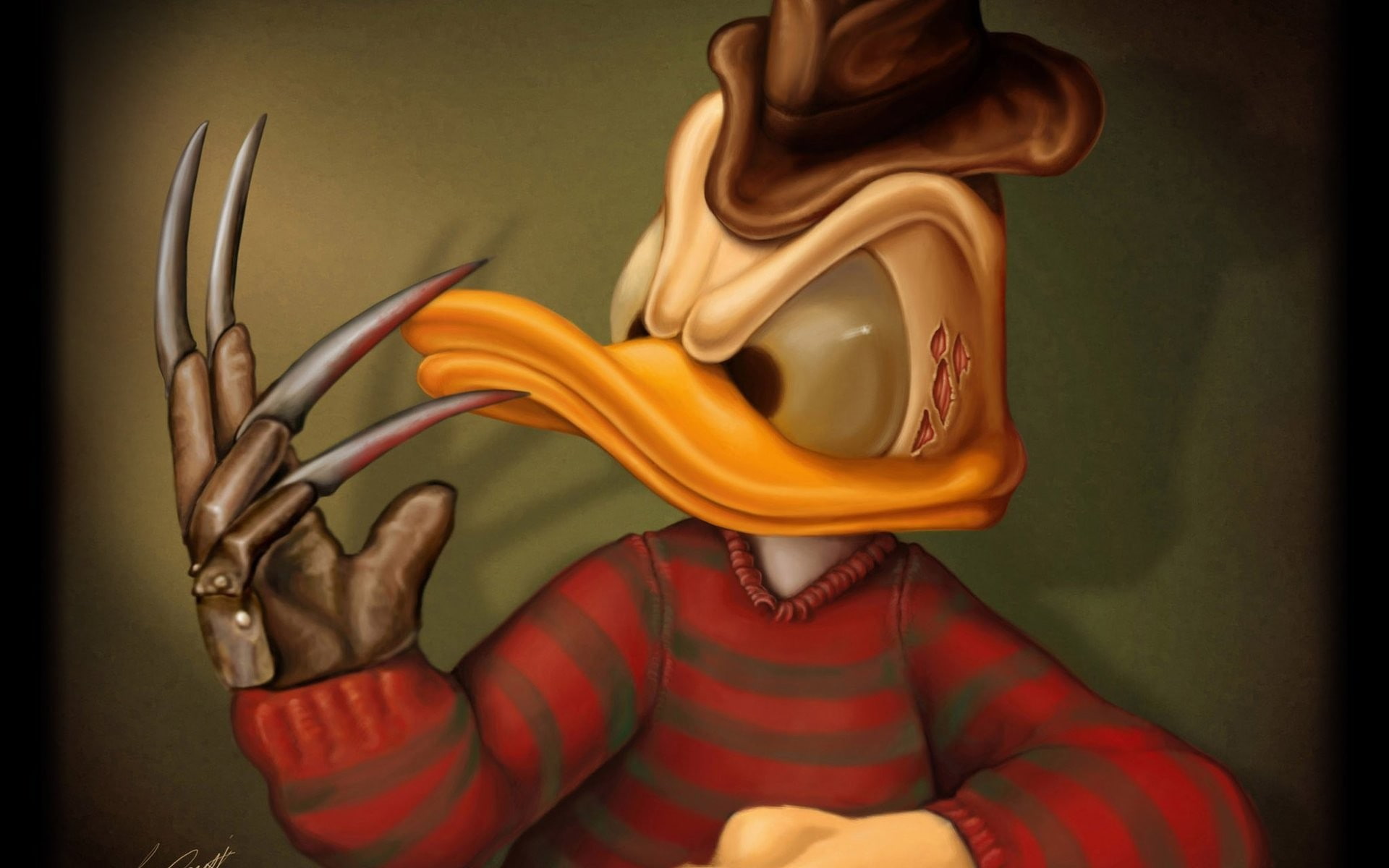pato, humor, terror, abstracto, 1080P, HD Wallpaper
