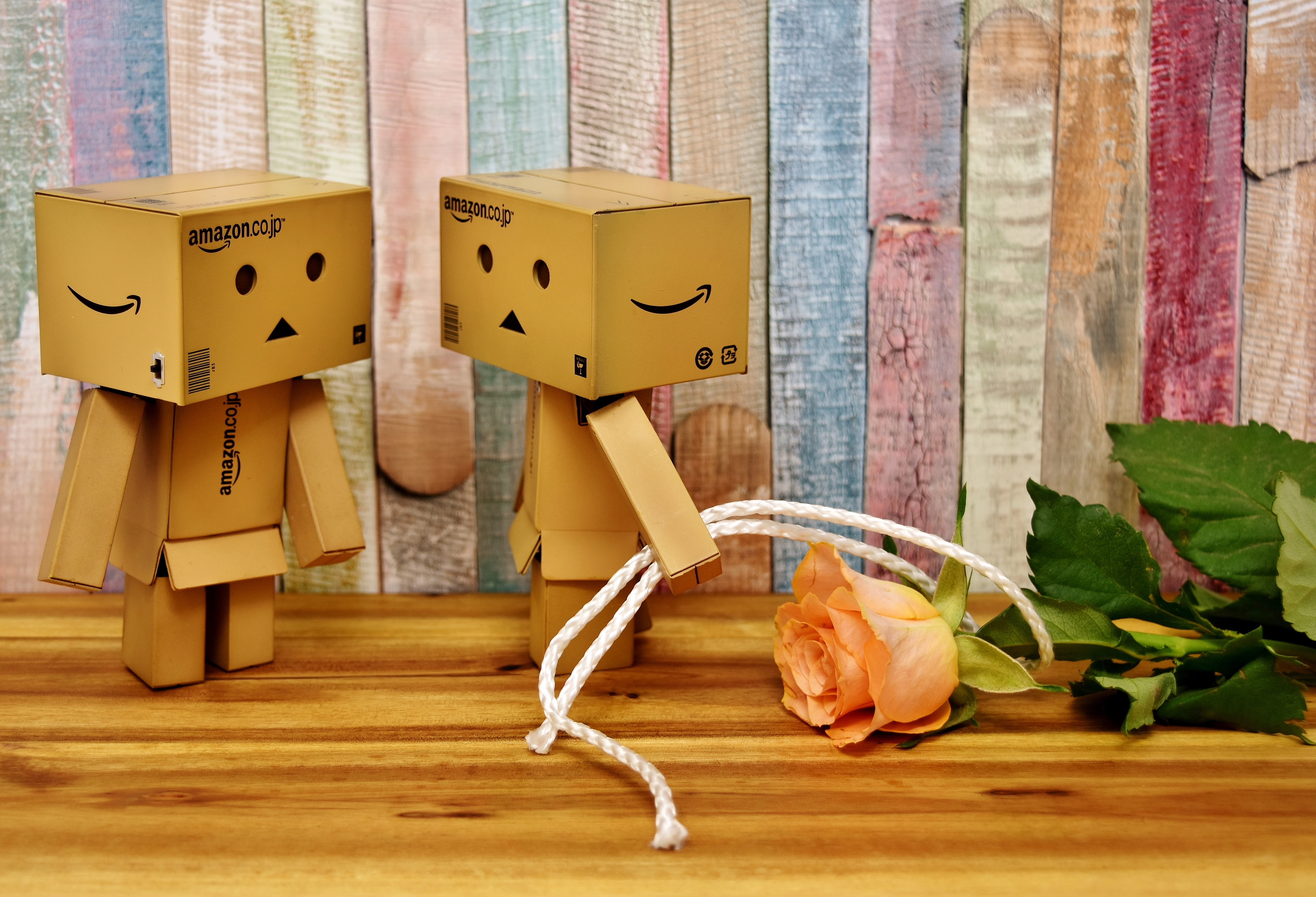 pink, rose, wood - material, leaf, paper, two, representation, im sorry, no people, danbo, love, art and craft, greeting, amazon, 5K, human representation, HD Wallpaper