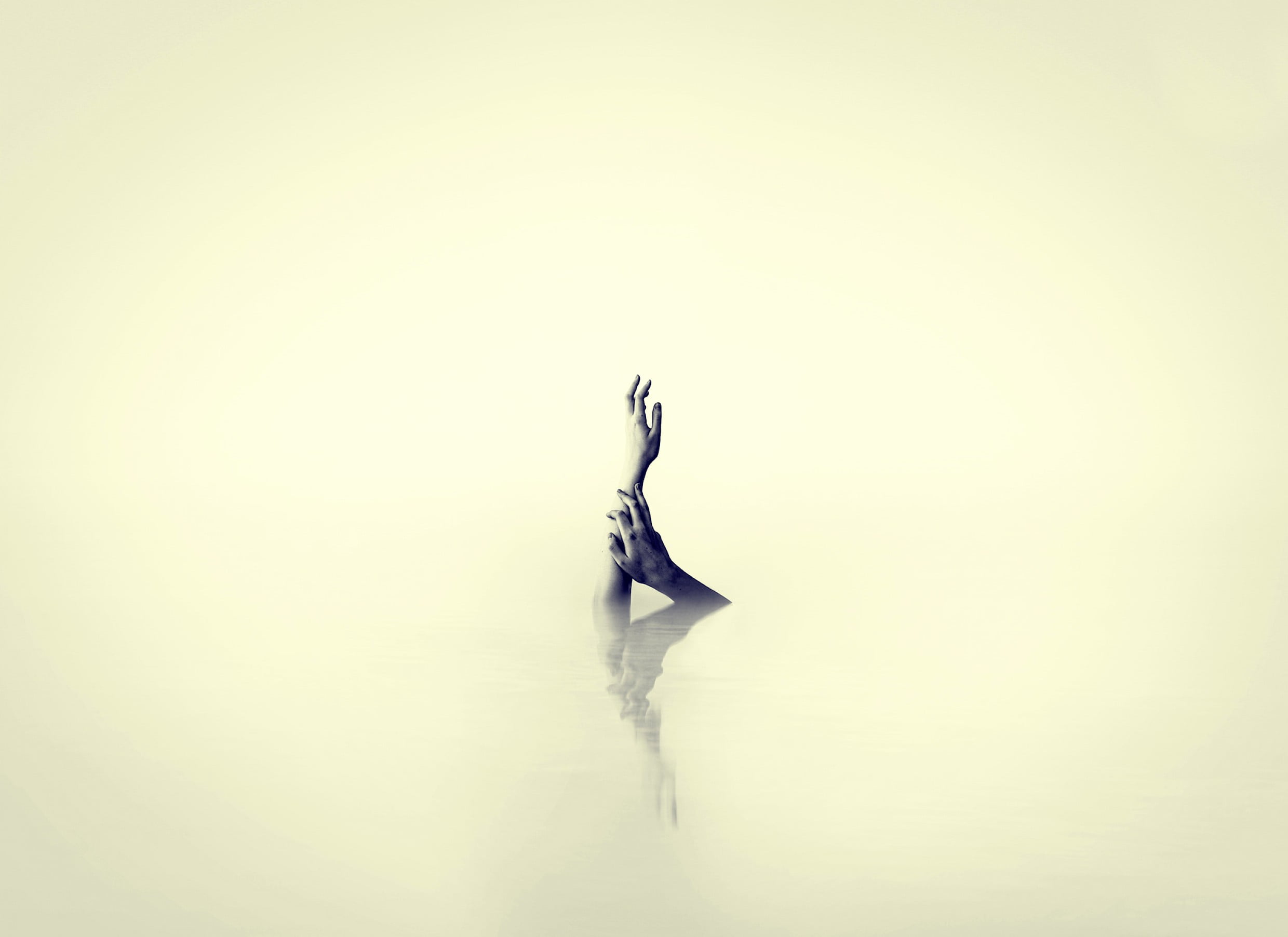 copy space, waterfront, water, leisure activity, sea, human arm, painting, arms raised, hands, beauty in nature, lifestyles, trip, minimalism, artwork, HD Wallpaper