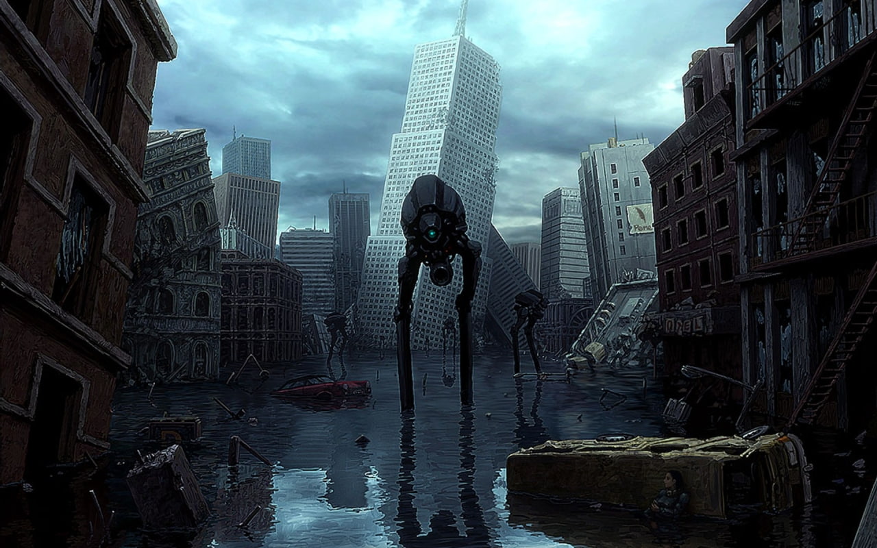robot, 720P, apocalypse, life, invasions, video games, half, hd, HD Wallpaper
