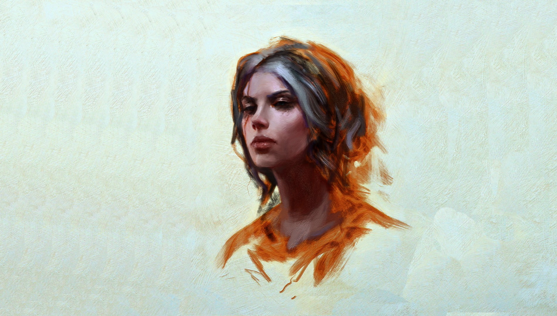 The Witcher 3: Wild Hunt, hairstyle, contemplation, women, looking, s, The Witcher, long hair, digital composite, 720P, redhead, video games, HD Wallpaper