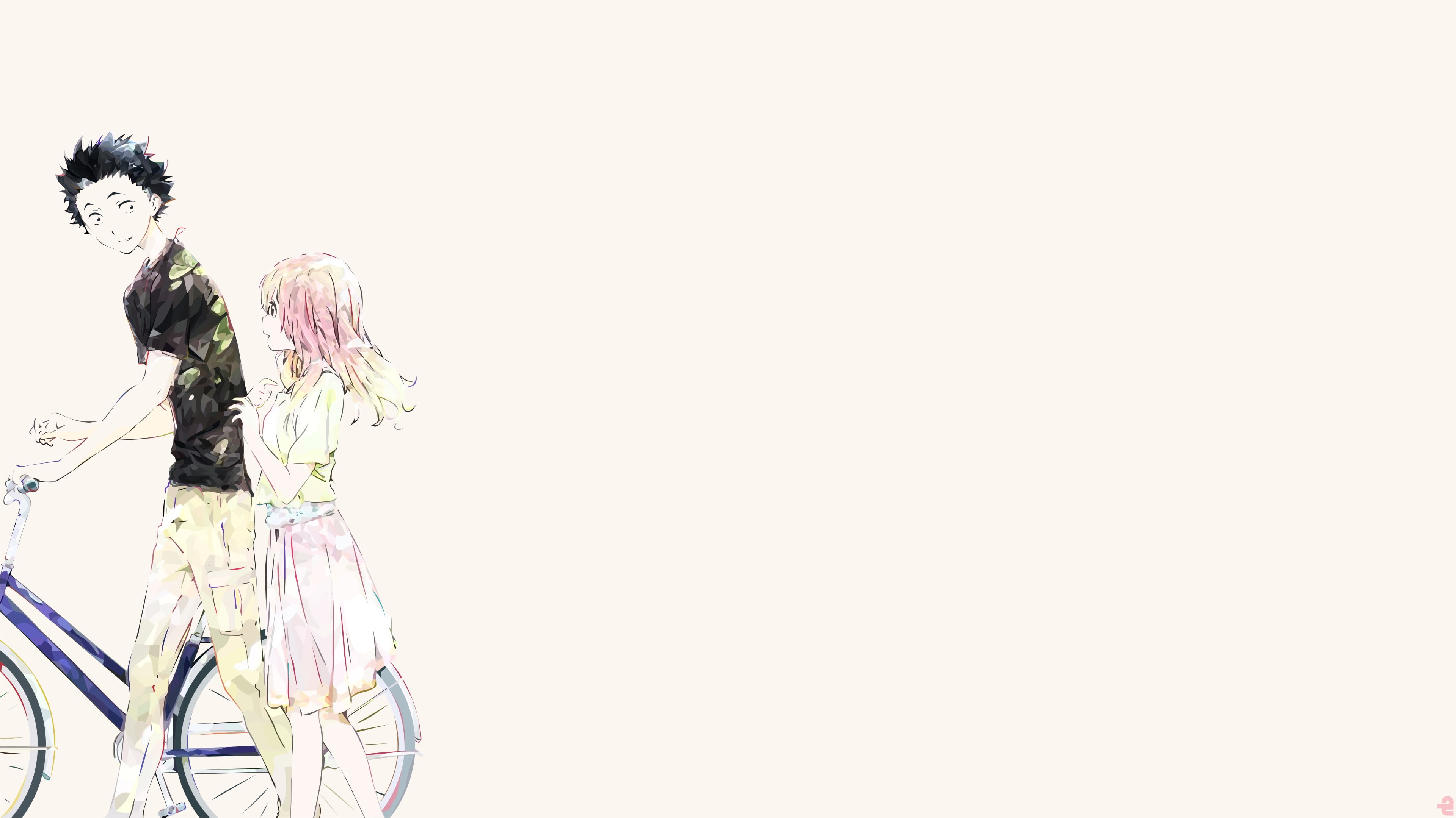 clothing, indoors, Nishimiya Shōko, teenager, white background, fashion, 4K, one person, women, adult, black, copy space, white, floral, textile, young women, HD Wallpaper