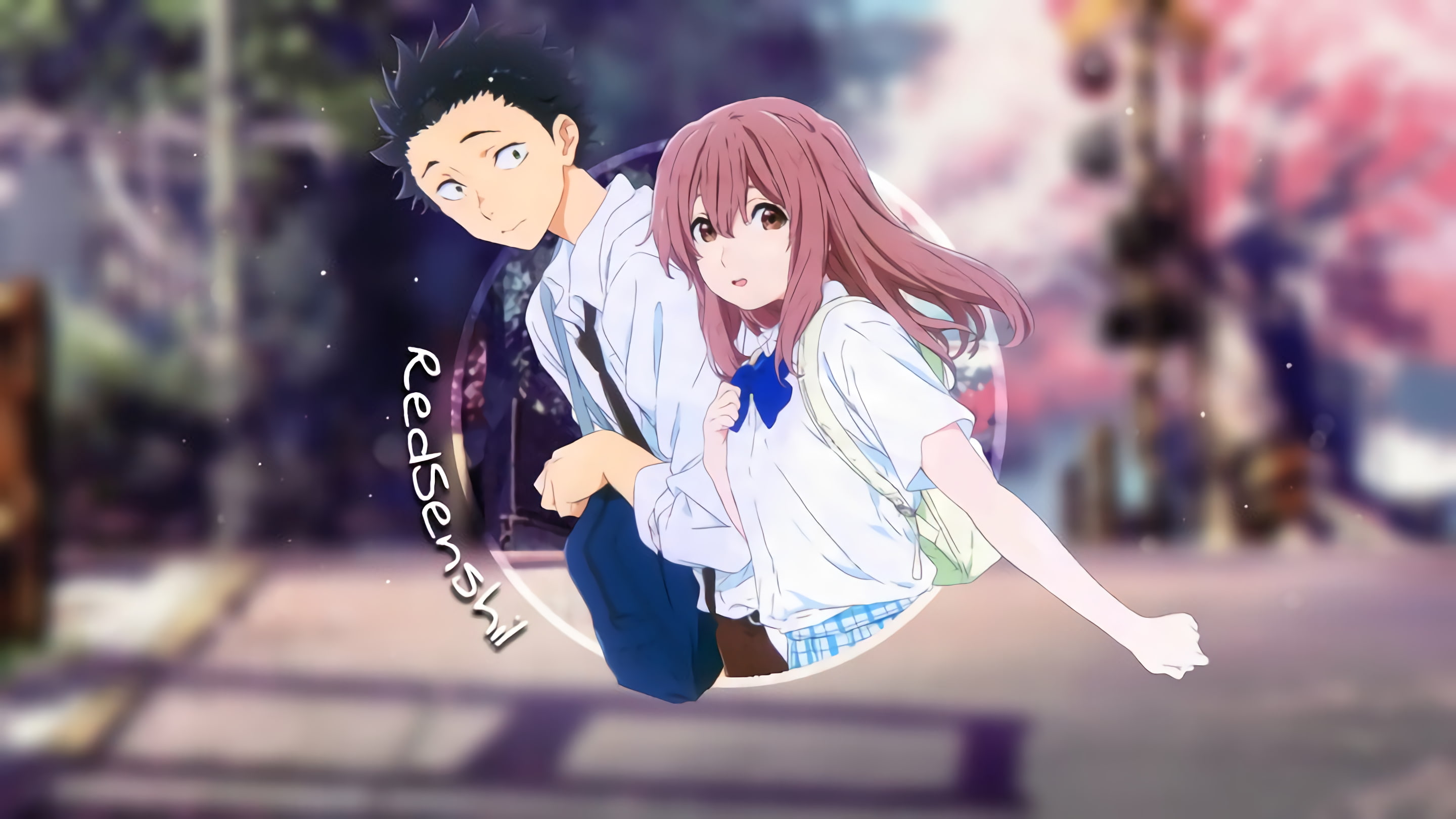 one person, young women, beautiful woman, emotion, looking at camera, manga, portrait, anime, lifestyles, casual clothing, Nishimiya Shōko, outdoors, full length, HD Wallpaper