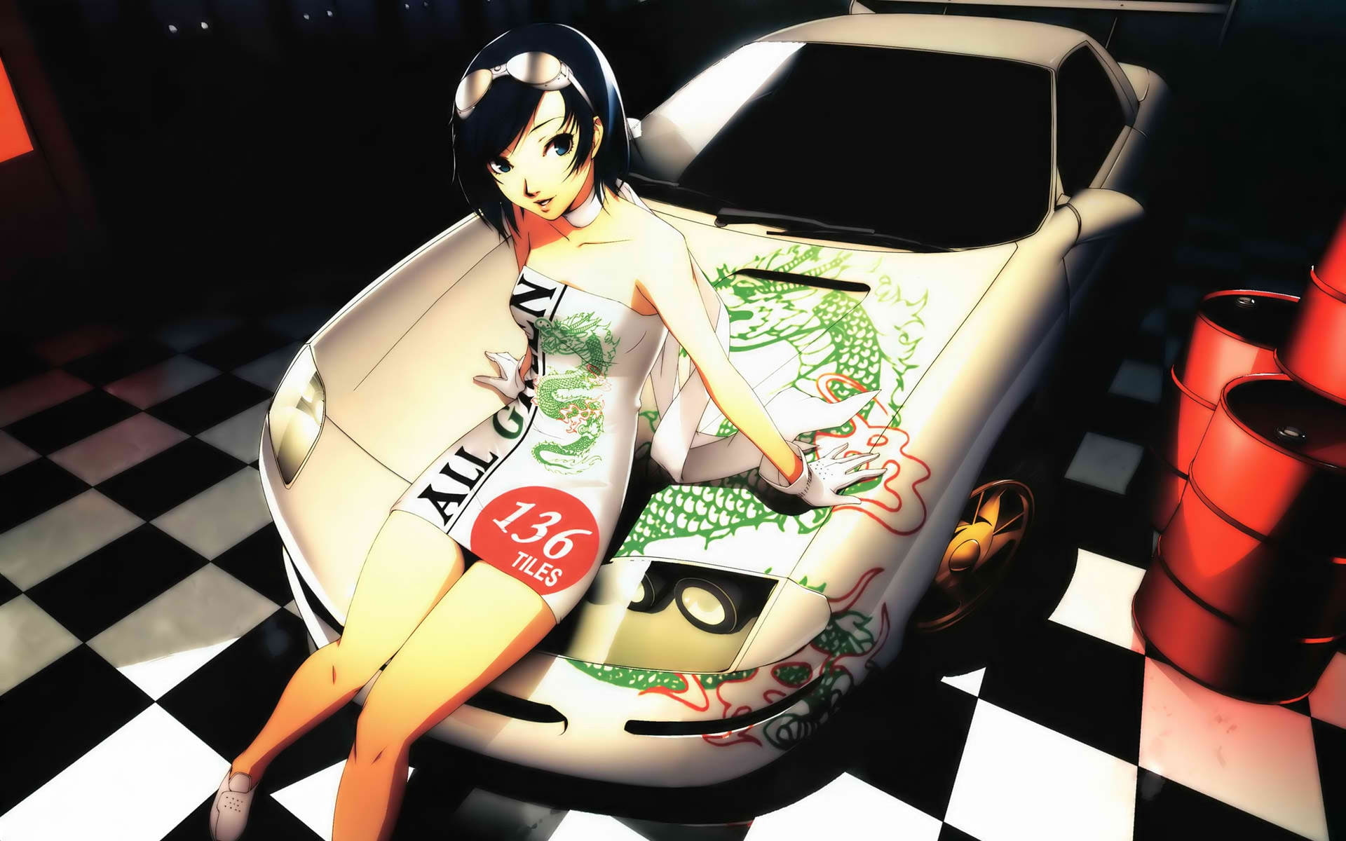 girls, anime, cars, x, hd, furai, art, miata, Mazda, 1080P, HD Wallpaper