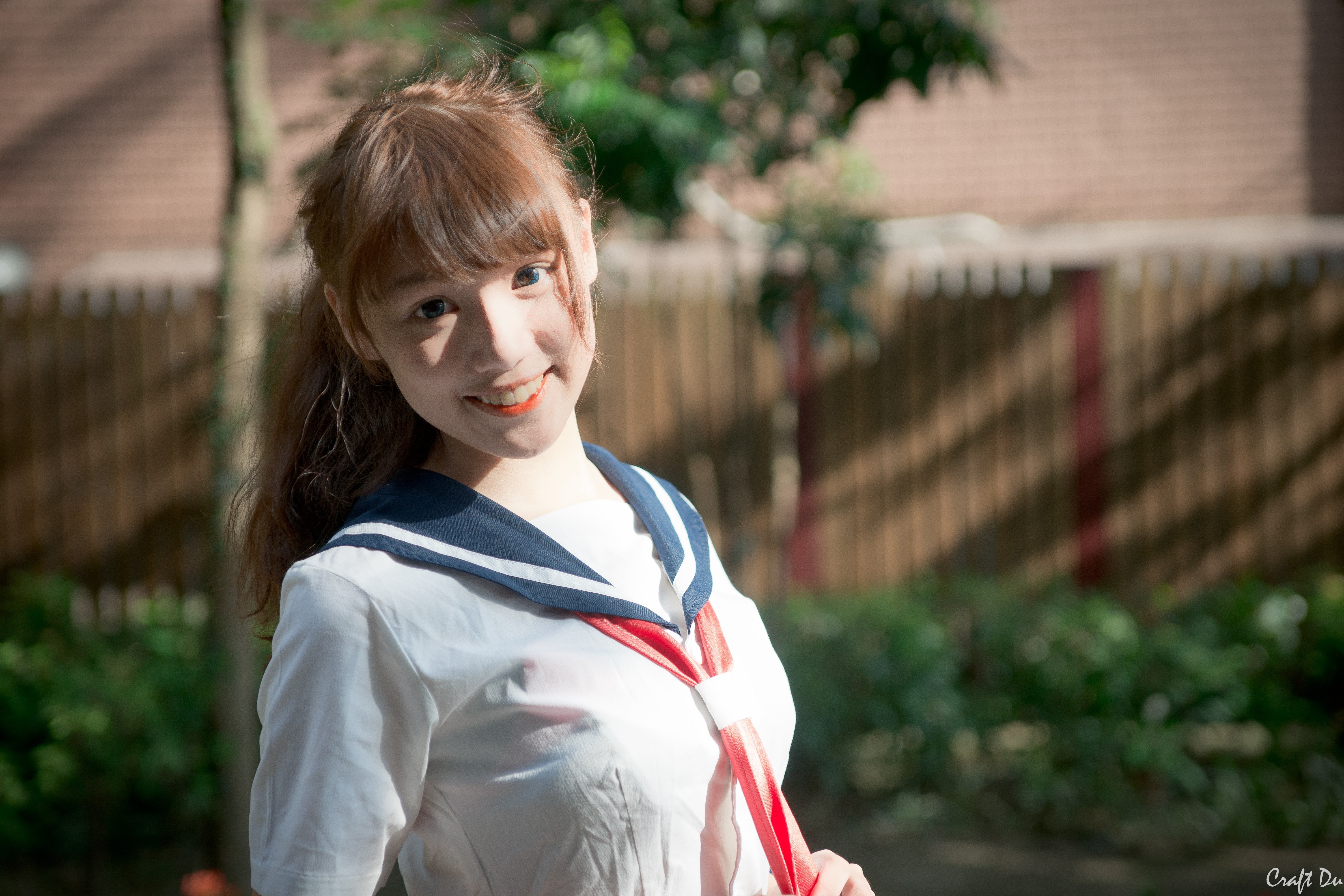 real people, females, waist up, childhood, one person, teenager, school uniform, standing, smiling, women, girls, hairstyle, long hair, Asian, cosplay, HD Wallpaper