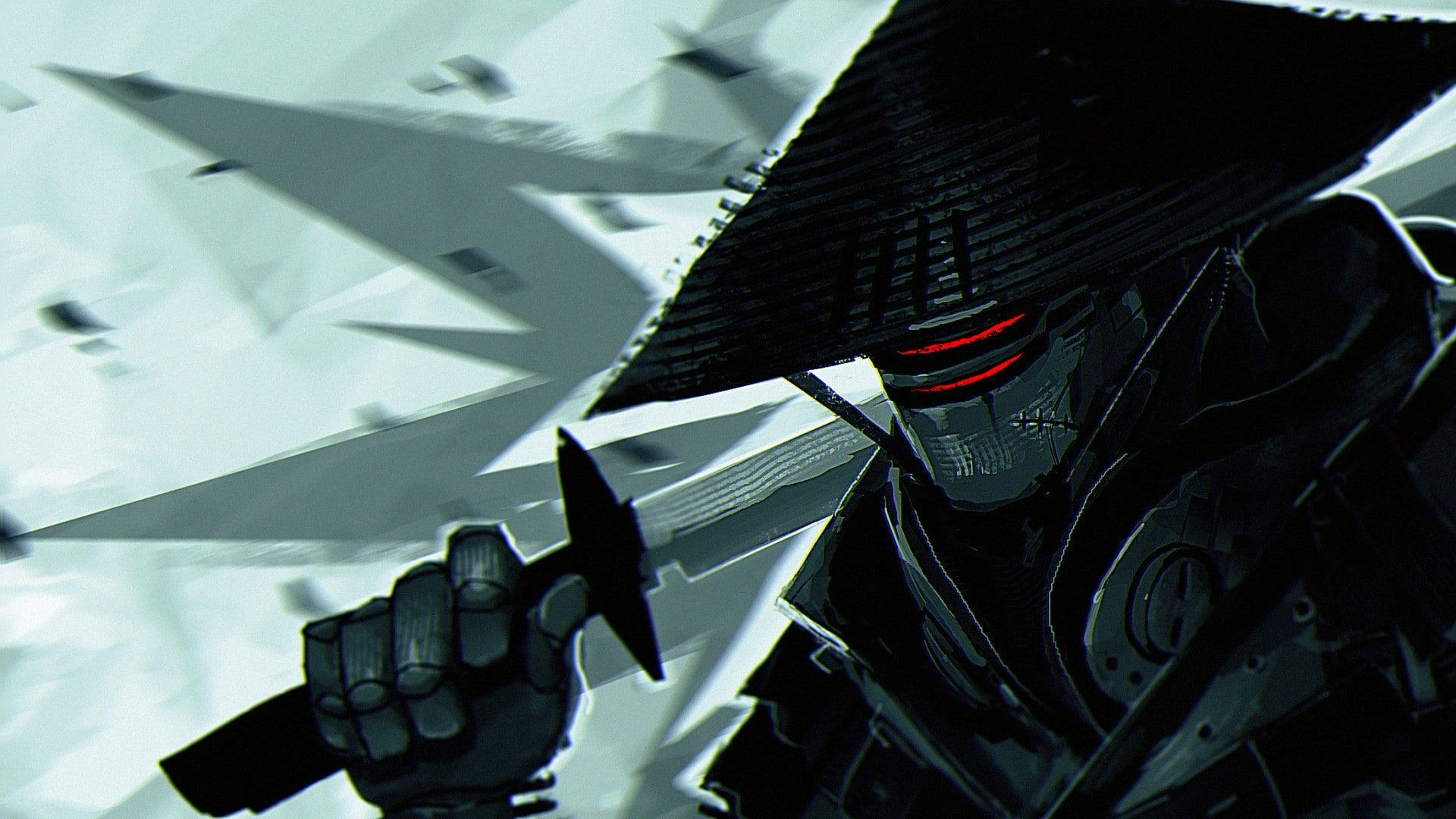 cyborg, Samurai 7, digital art, katana, Kikuchiyo, samurai, artwork, comics, science fiction, 1080P, robot, HD Wallpaper
