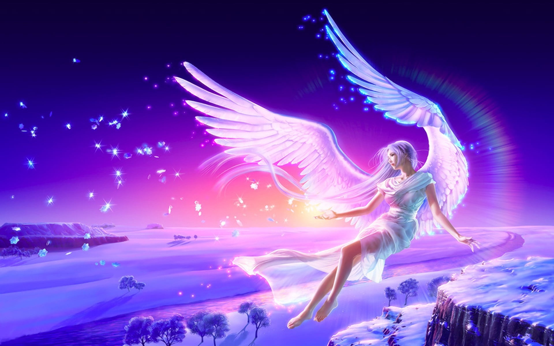 angel, girl, action, flying, hair, healthcare And Medicine, motion, dress, wings, females, adult, young adult, women, digital composite, nature, HD Wallpaper