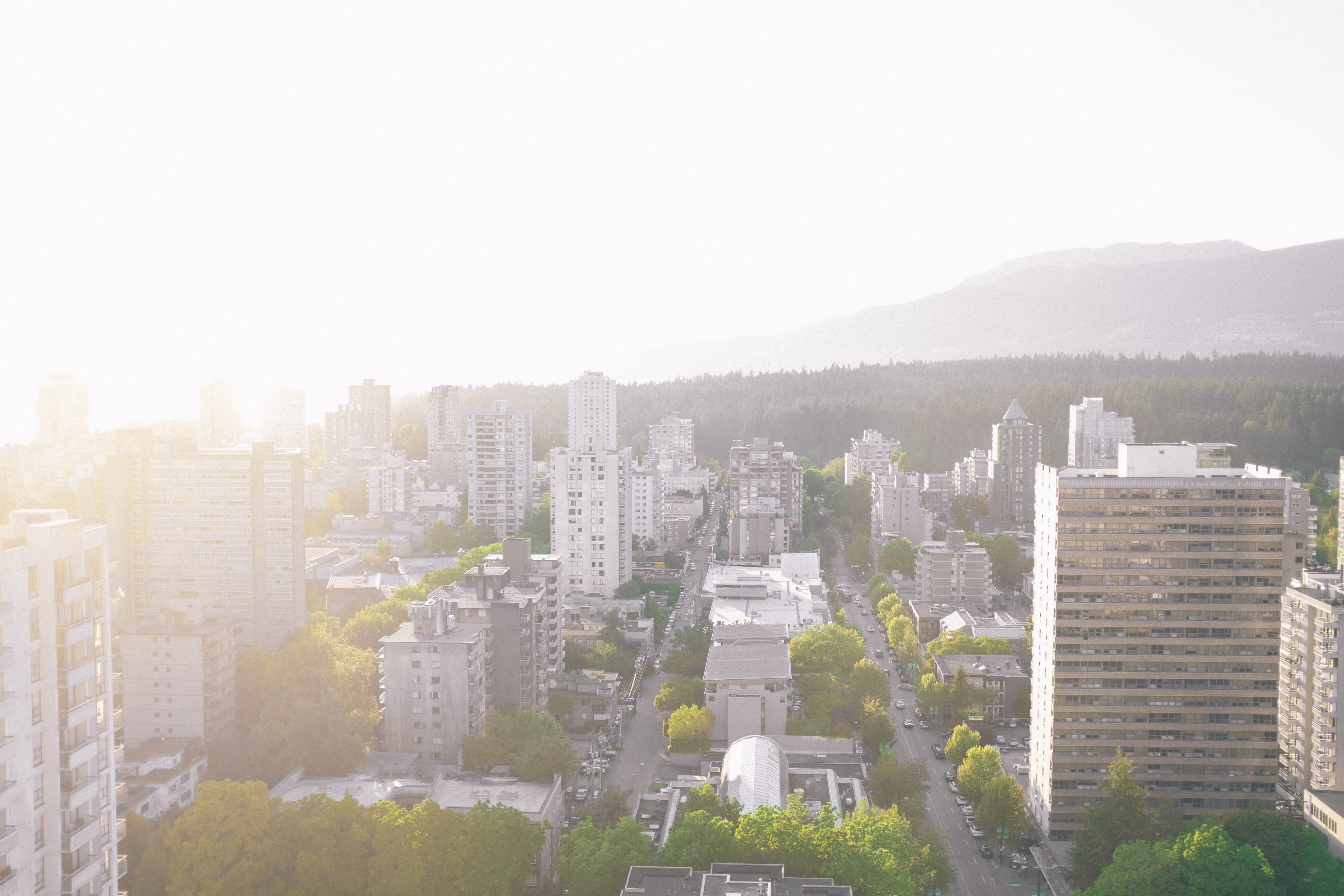 vancouver, residential district, built structure, cityscape, city, sunlight, neighbourhood, plant, sky, nature, canada, skyscraper, outdoors, team, burrard inlet, HD Wallpaper