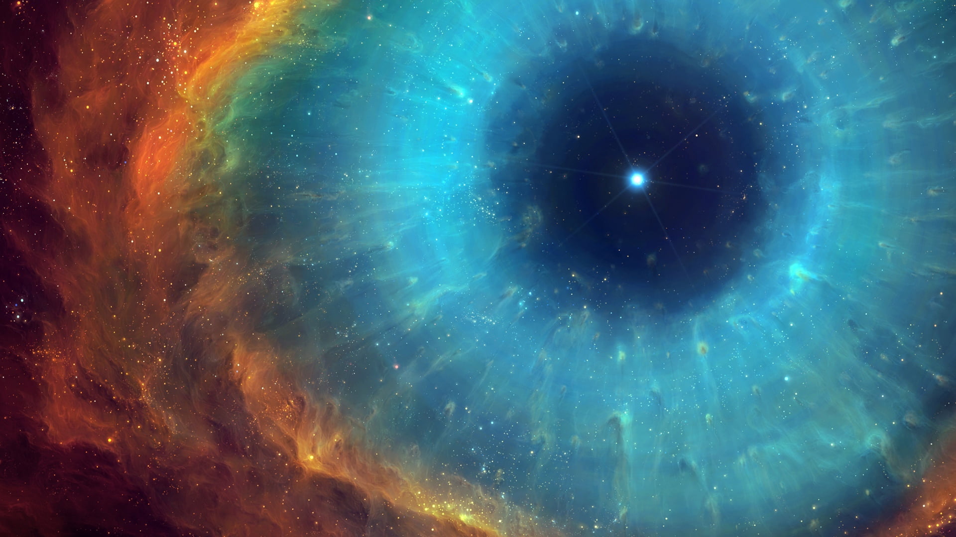  art, blue, sky, full frame, no people, nature, astronomy, light - Natural Phenomenon, planet - Space, space, circle, black Hole, astrology, energy, HD Wallpaper