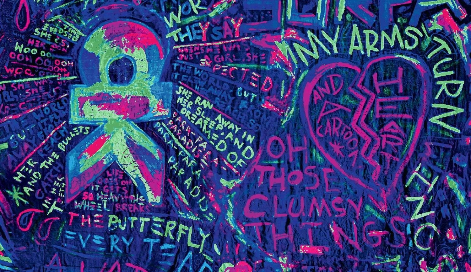full frame, green color, 720P, technology, Band (Music), text, multi colored, western script, variation, communication, Coldplay, connection, no people, HD Wallpaper