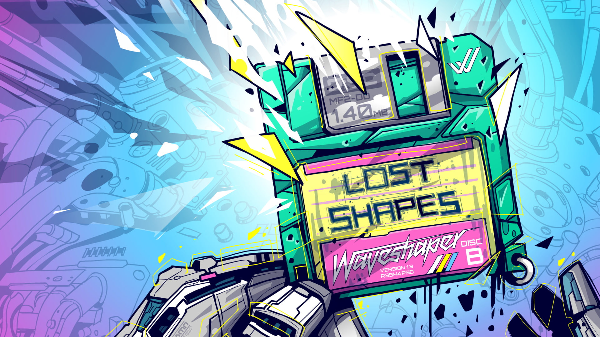Floppy Disk, Synthwave, Music, Album Cover, 1080P, Waveshaper, HD Wallpaper