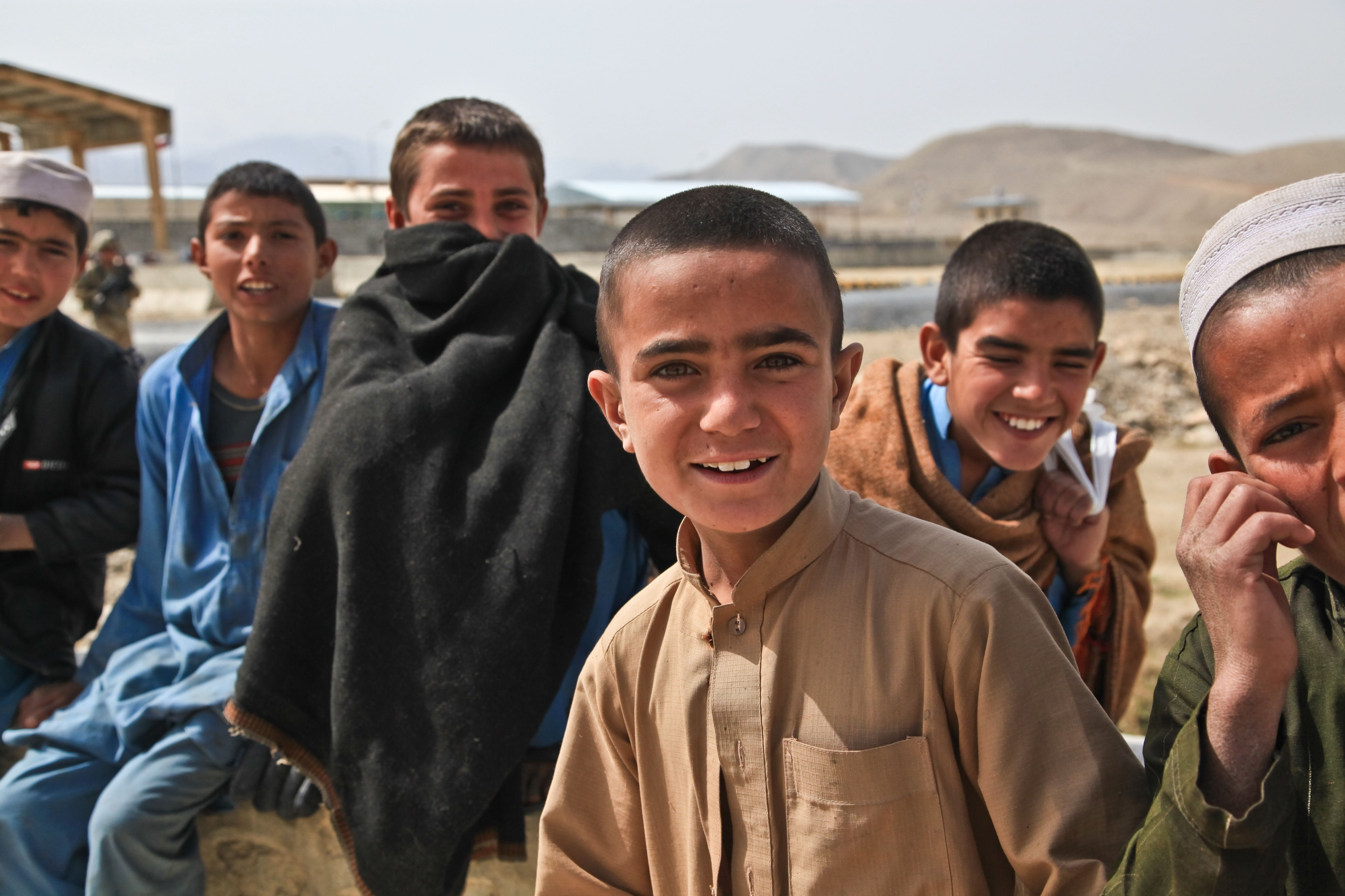 Cute, smiling, 5K, Afghanistan, Children, adults only, mature adult, mid adult men, young, kids, men, looking at camera, adult, emotion, group of people, HD Wallpaper
