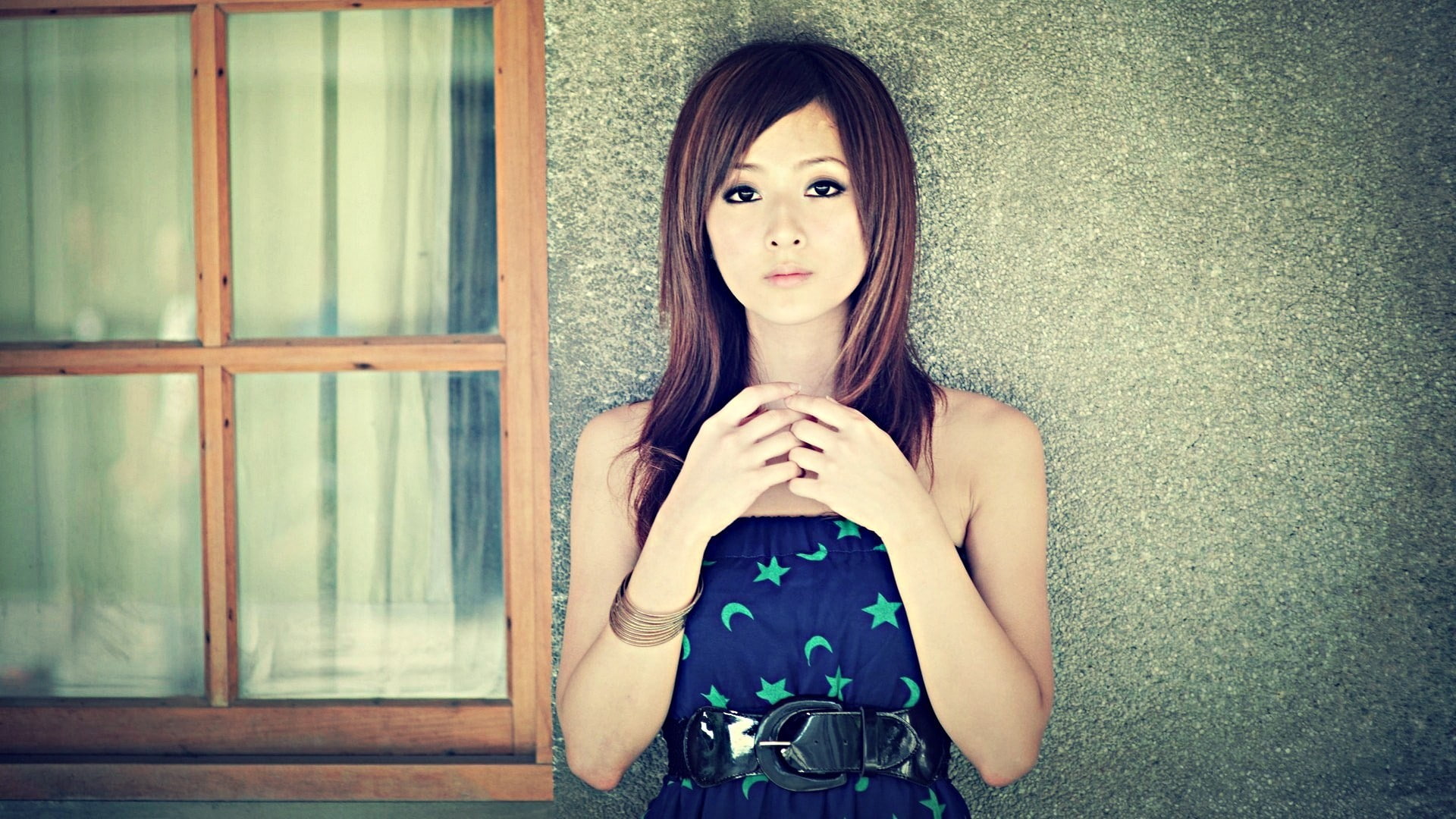 women, brunette, window, Mikako Zhang Kaijie, Asian, Taiwanese, 1080P, HD Wallpaper