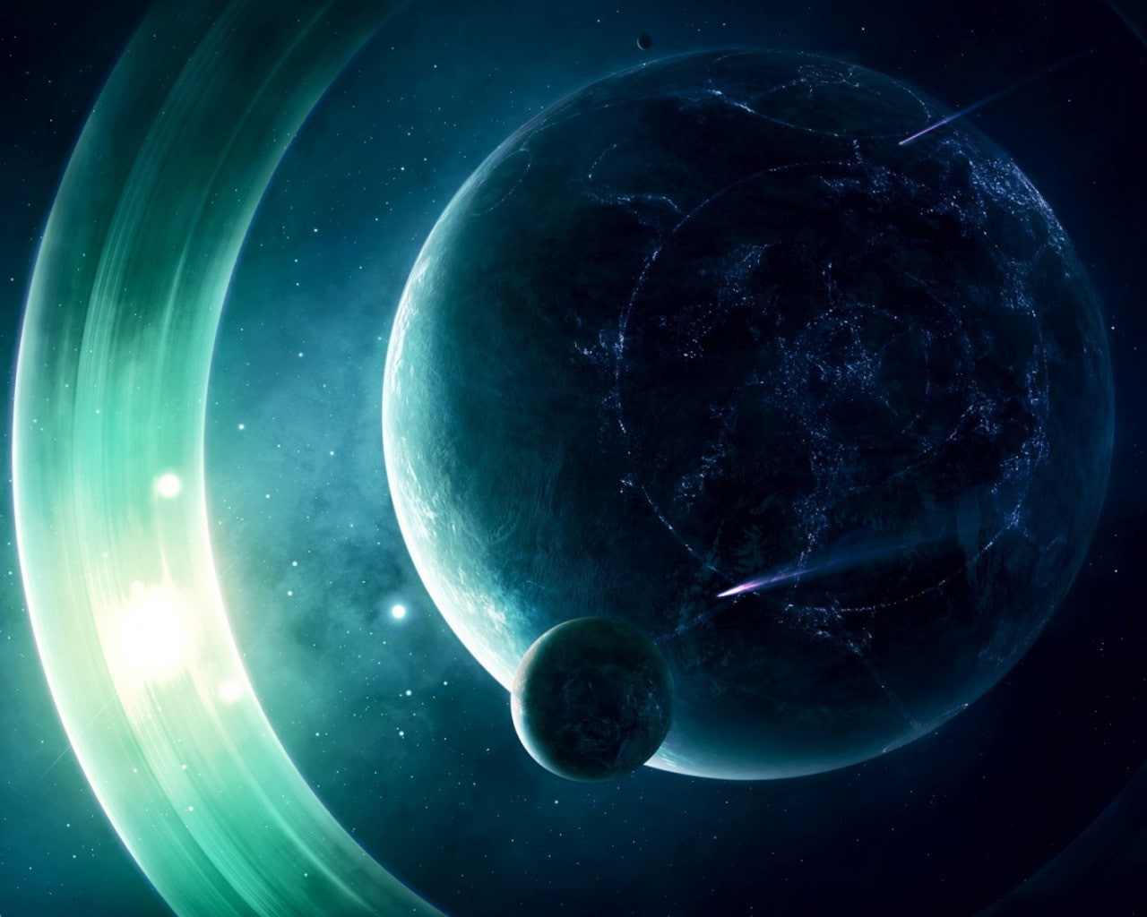 science, eclipse, space art, no people, 720P, scenics - nature, sky, shape, planetary rings, geometric shape, planet earth, globe - man made object, Moon, HD Wallpaper