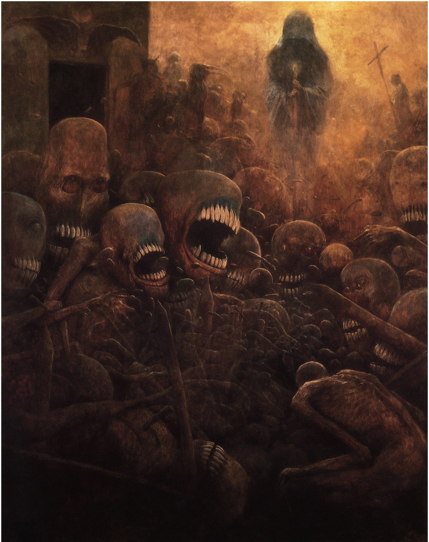720P, drawing, Zdzisław Beksiński, Phone HD Wallpaper