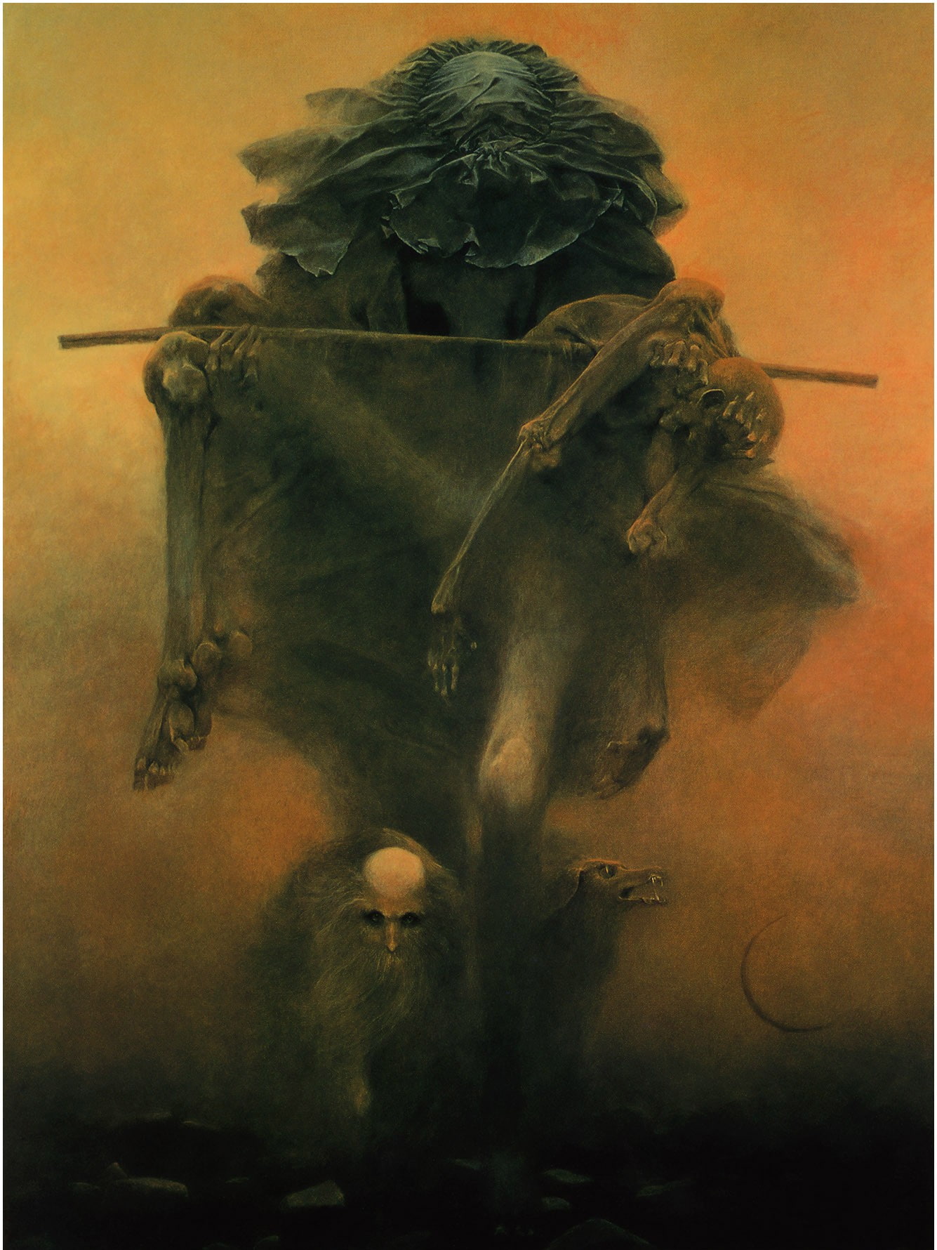 Zdzisław Beksiński, 720P, drawing, Phone HD Wallpaper