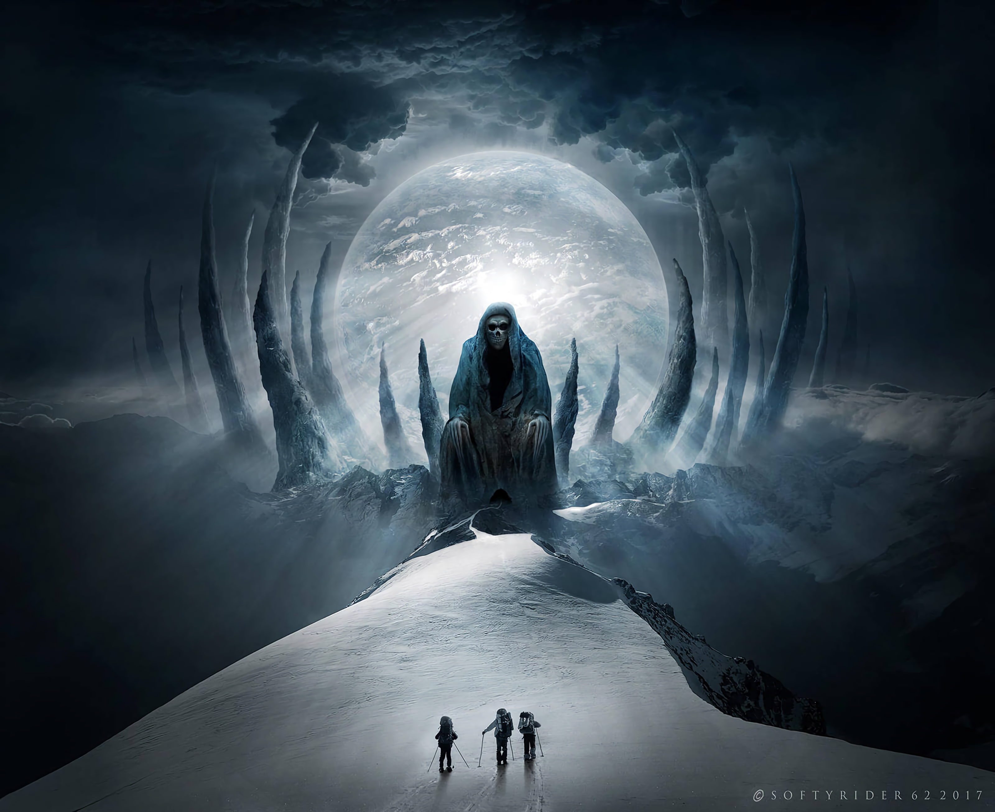 futurism, skeleton, dark, 2K, people, mantle, HD Wallpaper