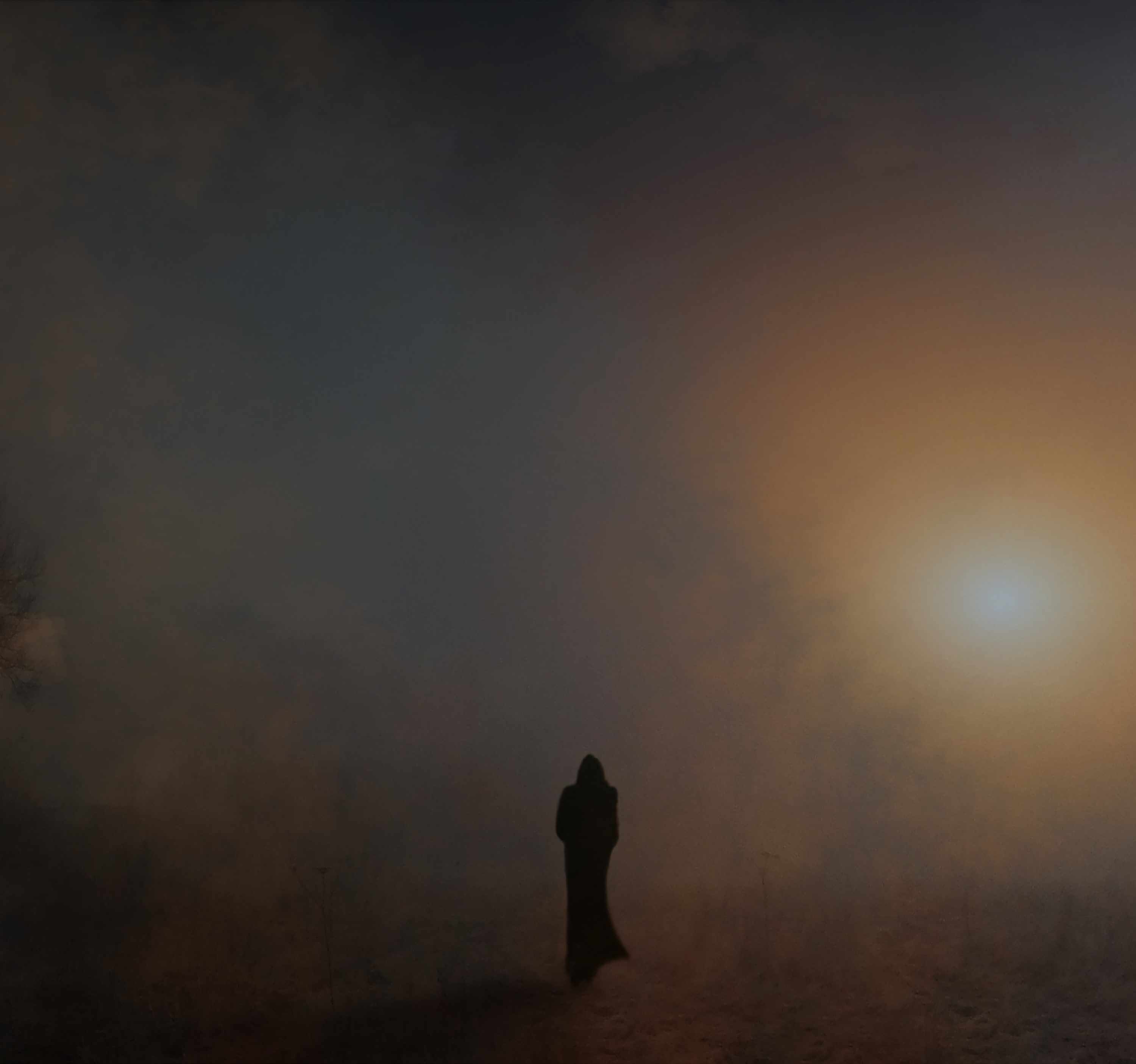 silhouette, mantle, fog, wanderer, 2K, gloomy, HD Wallpaper